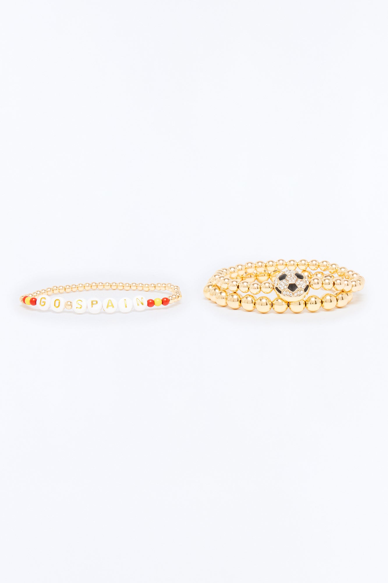 Go Spain Soccer 3 Piece Bracelet Set - Gold