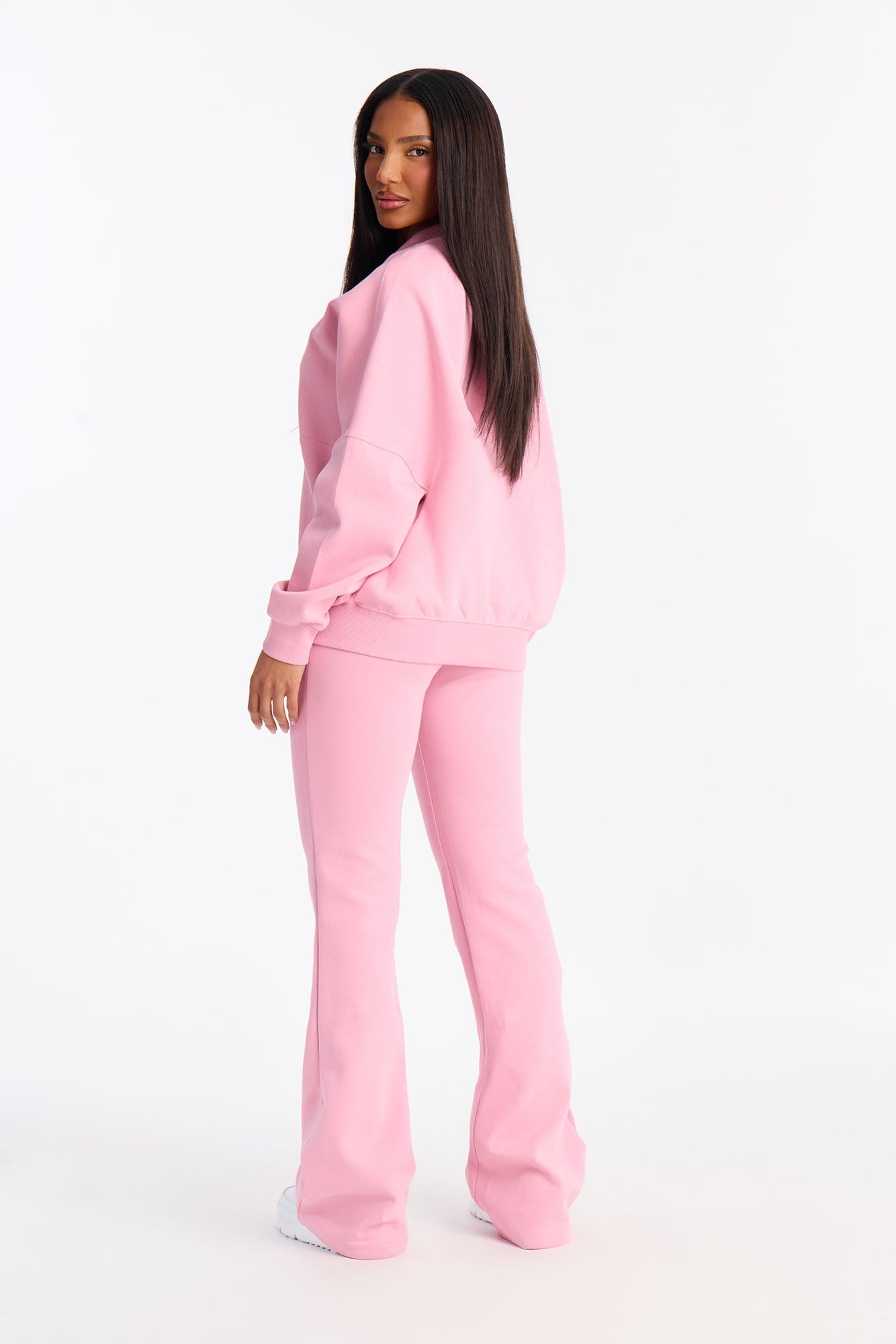 Kelsey Double Zip Flare Leg Pant Set - Pink
