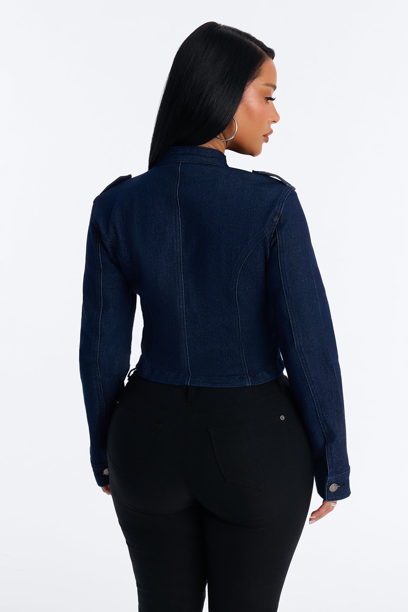 Gather The Troops Stretch Denim Jacket - Dark Wash