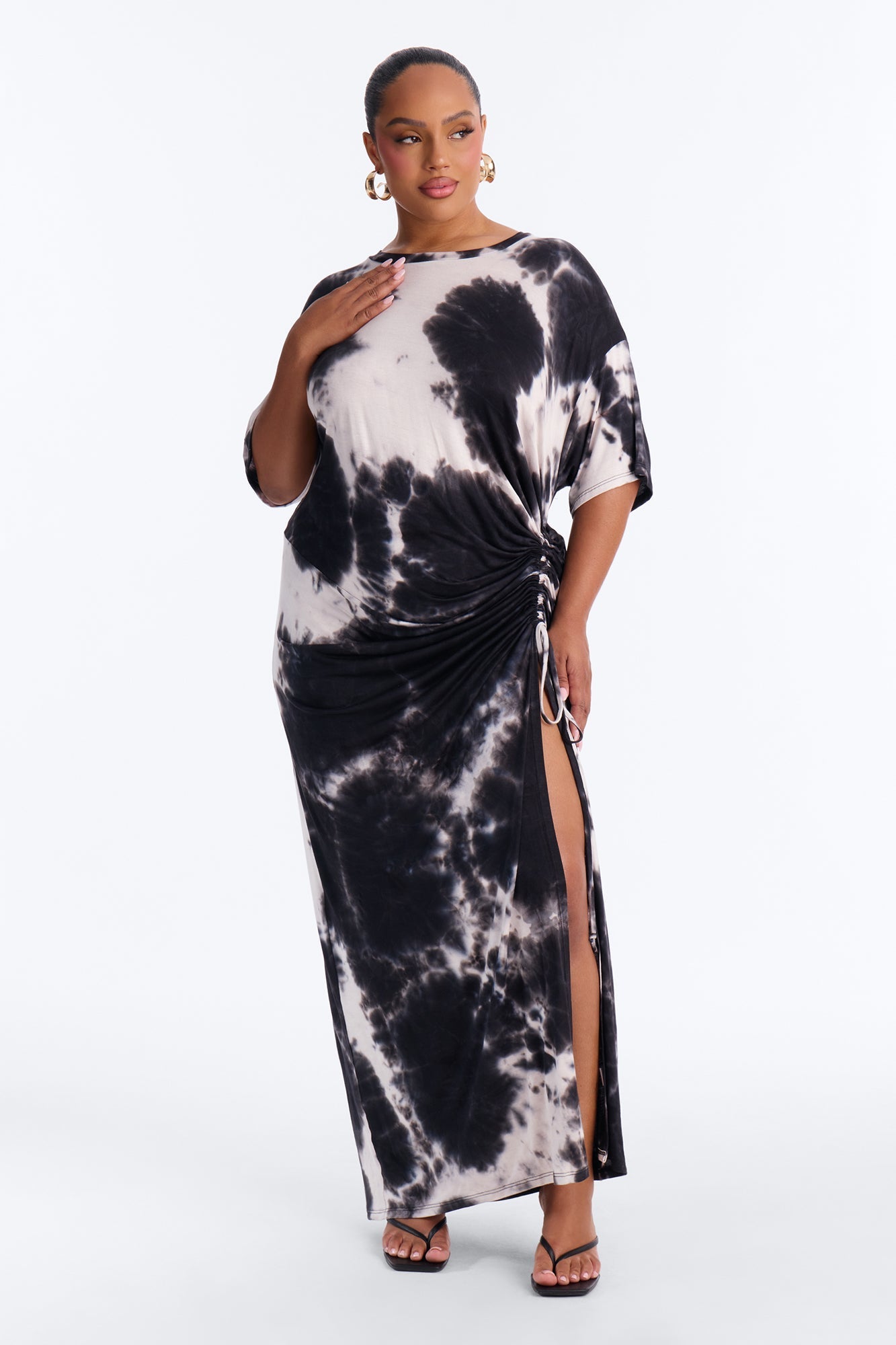 Tatum Tie Dye Maxi Dress - Black/combo