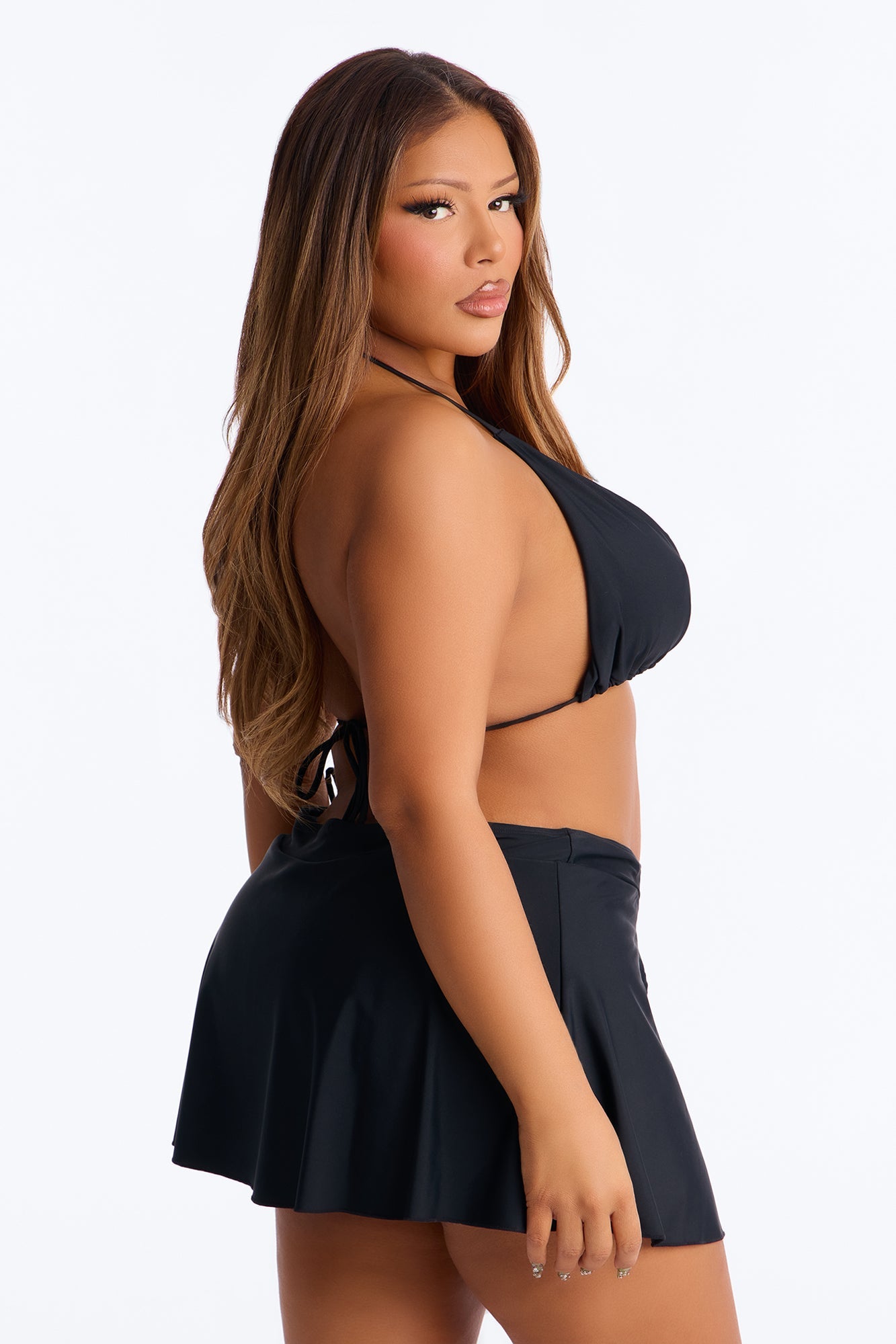 Heat Winds Skort 2 Piece Bikini - Black Fashion Nova