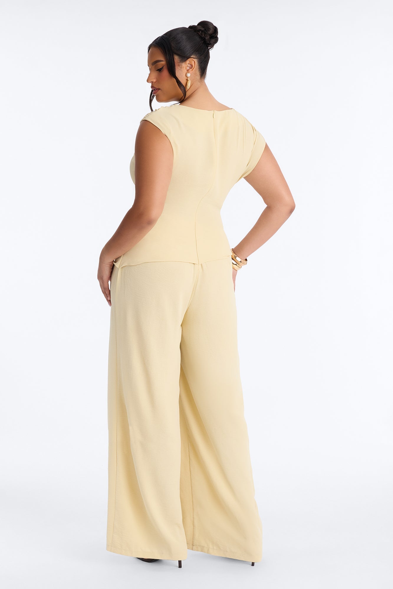 Best Influence High Neck Jumpsuit - Butter Yellow