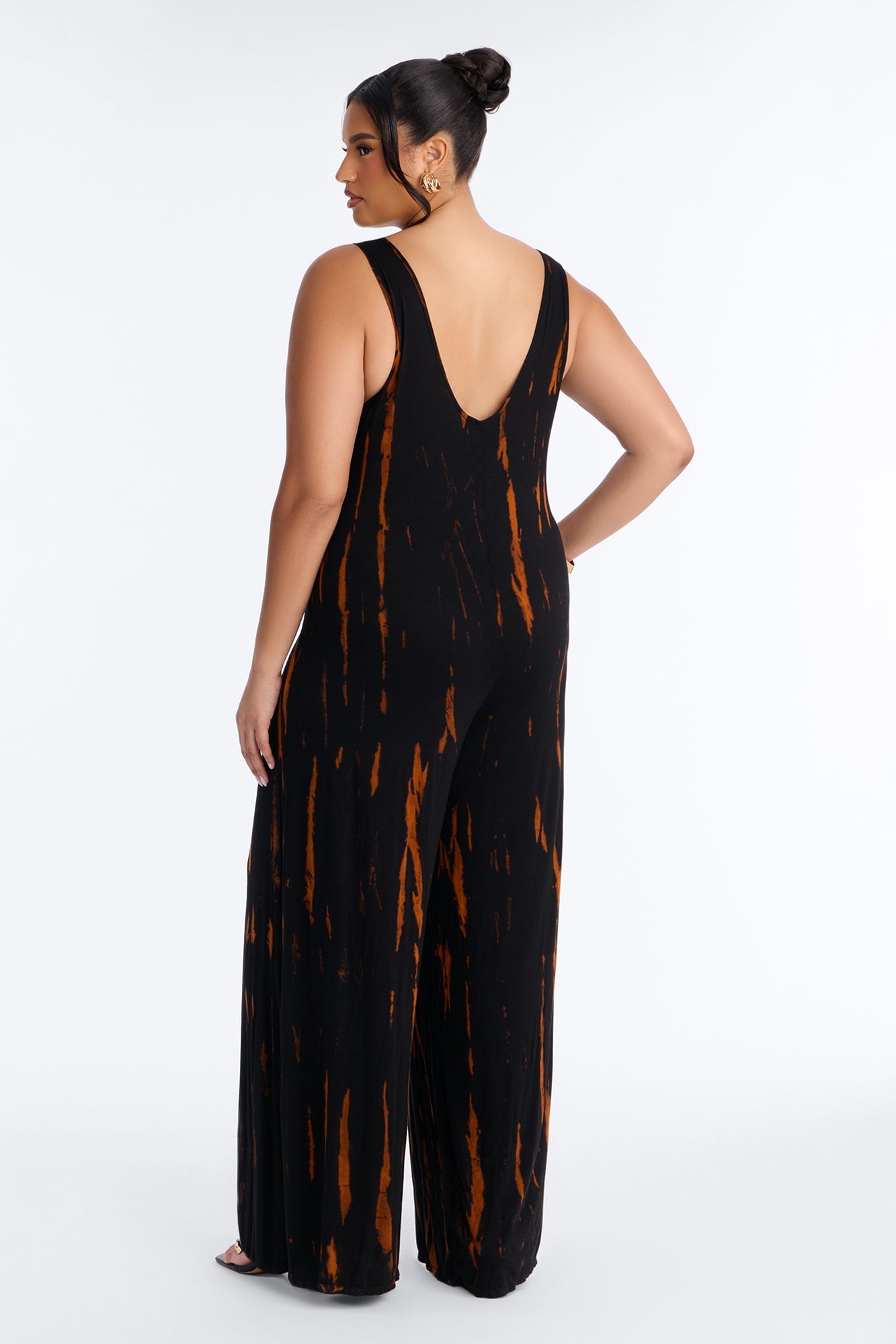 Rileigh Tie Dye Wide Leg Jumpsuit - Rust
