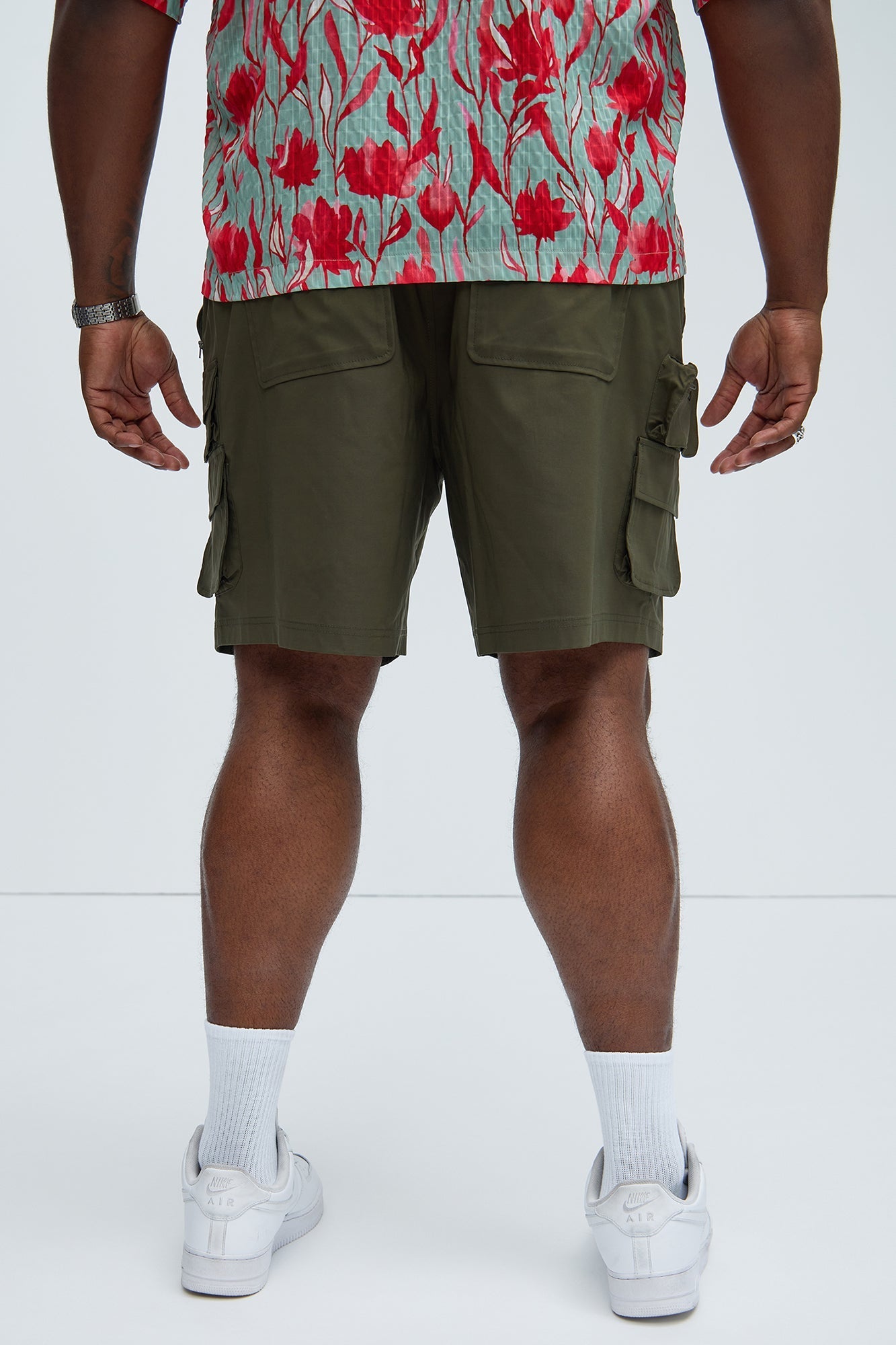 Catch Up Nylon Cargo Shorts - Olive