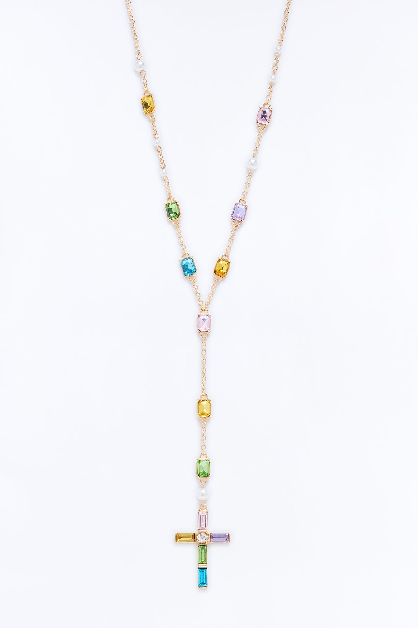 Lighten Up Lariat Necklace - Multi Color