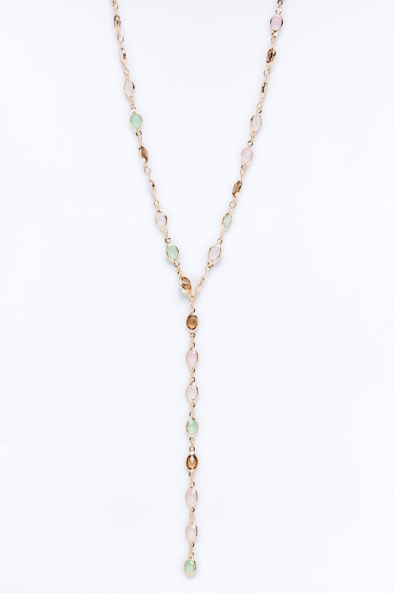 Feel The Connection Lariat Necklace - Multi Color