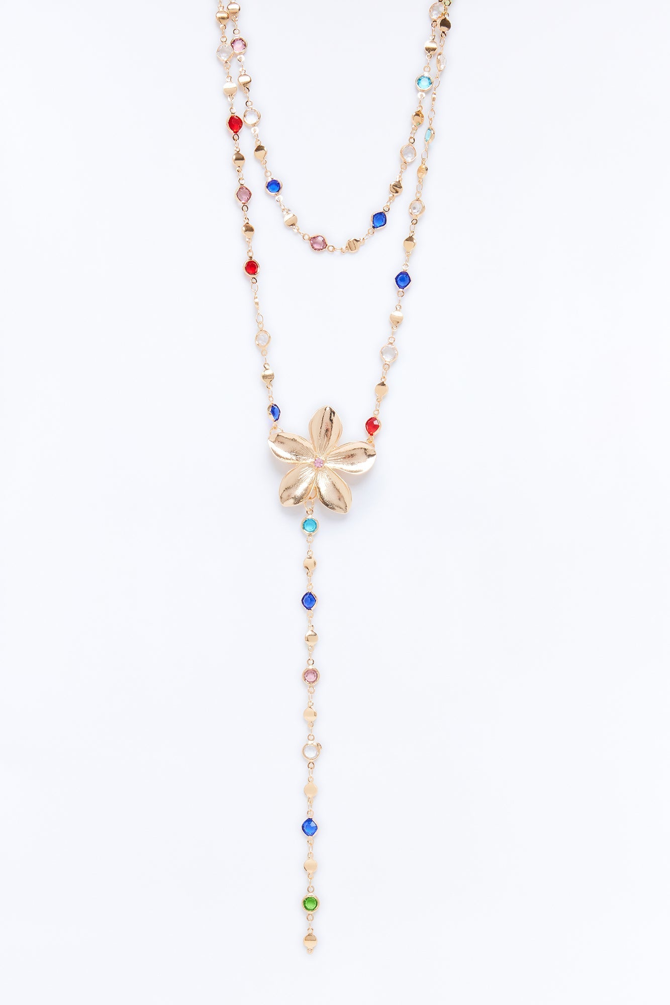 Coastal Spark Lariat Necklace - Multi Color