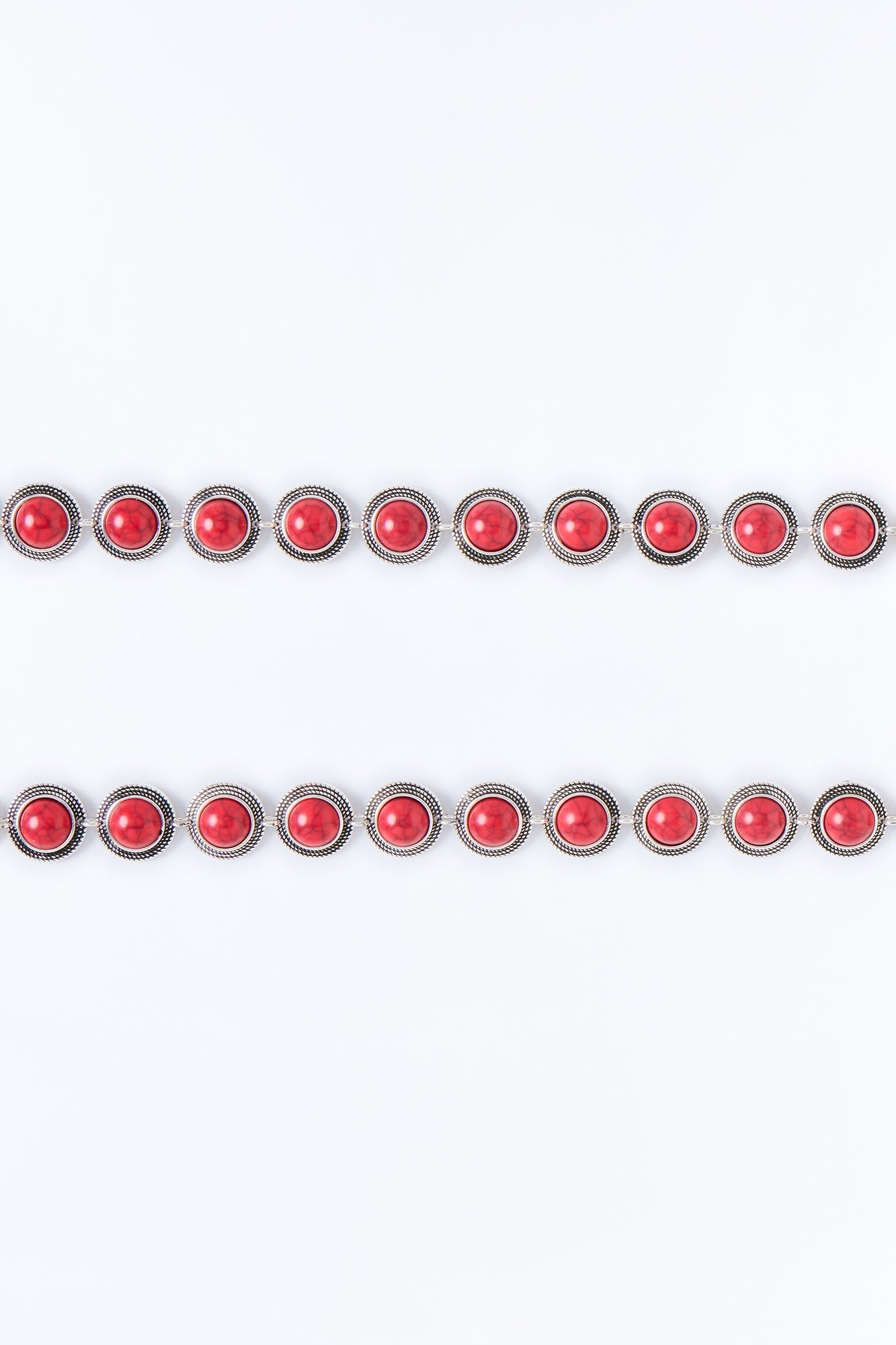 Dusty Trail Jeweled Boot Chain 2 Pack - Silver/Red