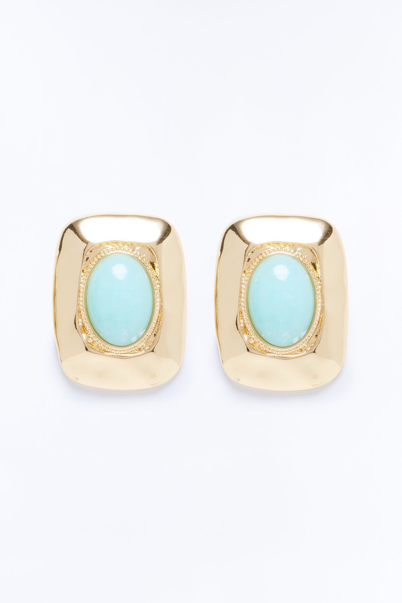Sasha Jeweled Stud Earrings - Gold/Blue