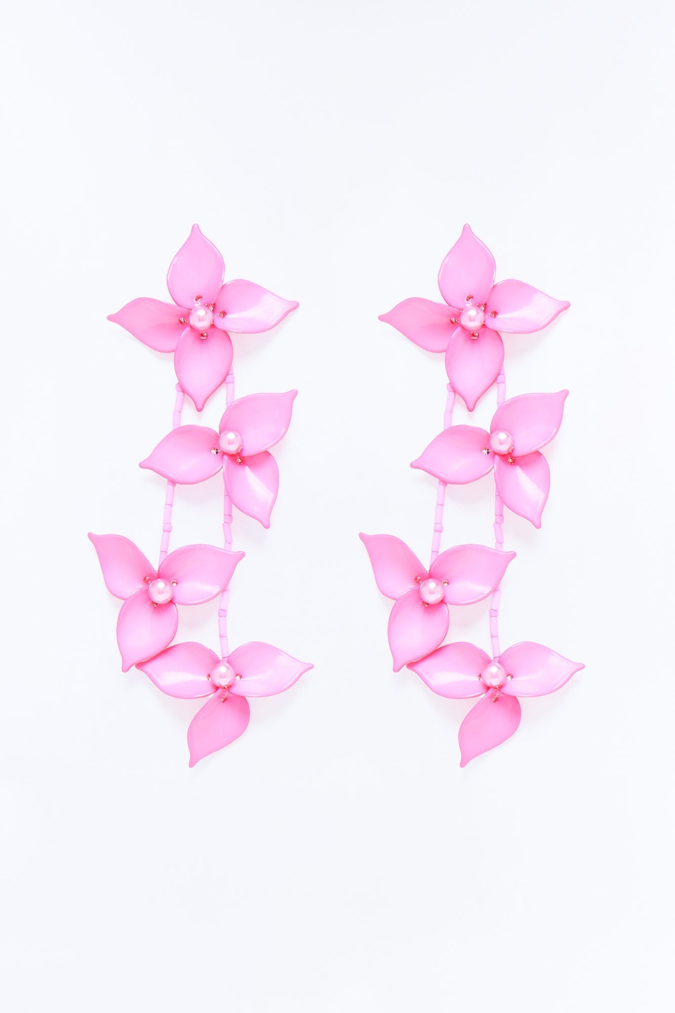 Kind Soul Floral Drop Earrings - Fuchsia