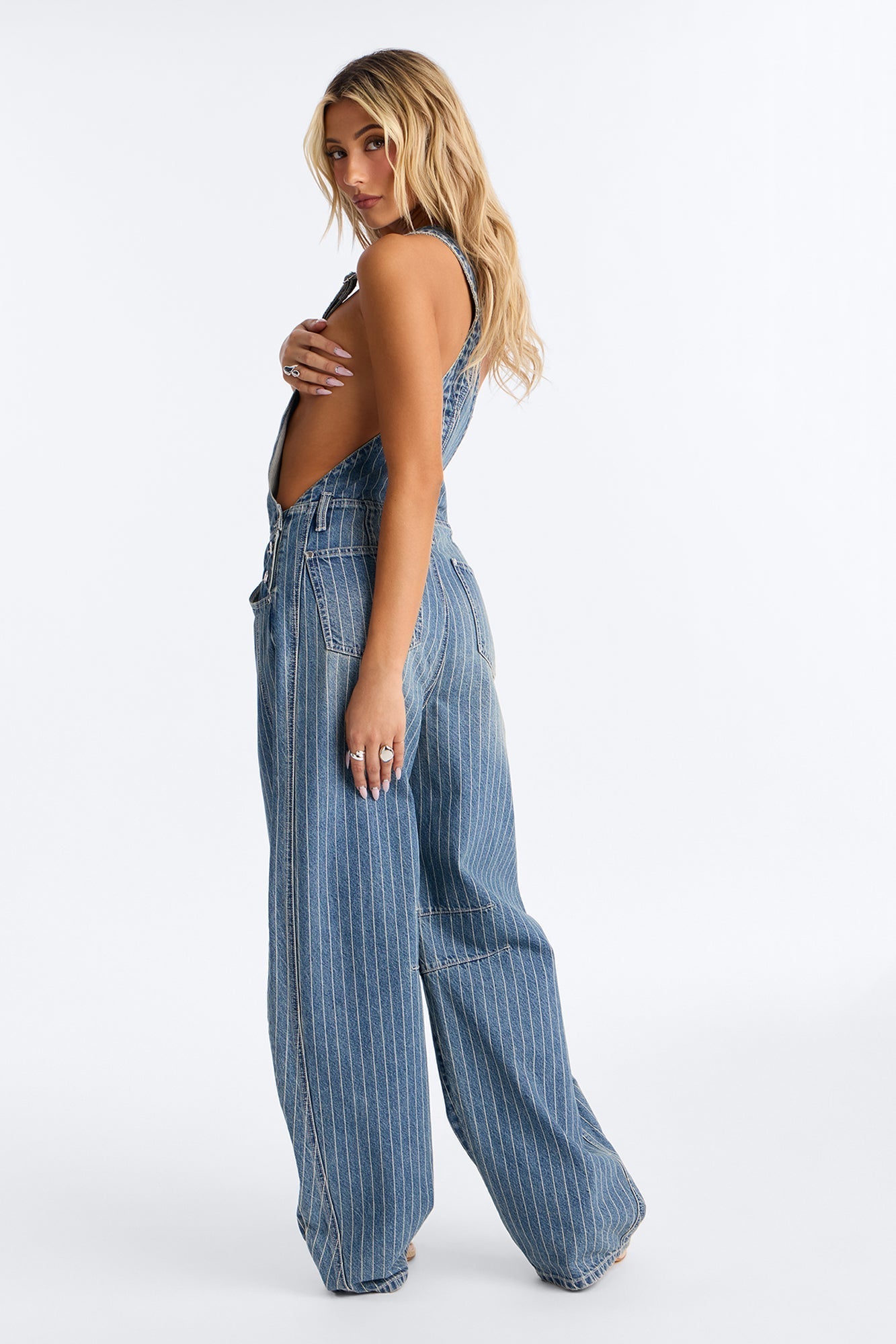 Legendary Stripe Loose Overalls - Vintage Wash