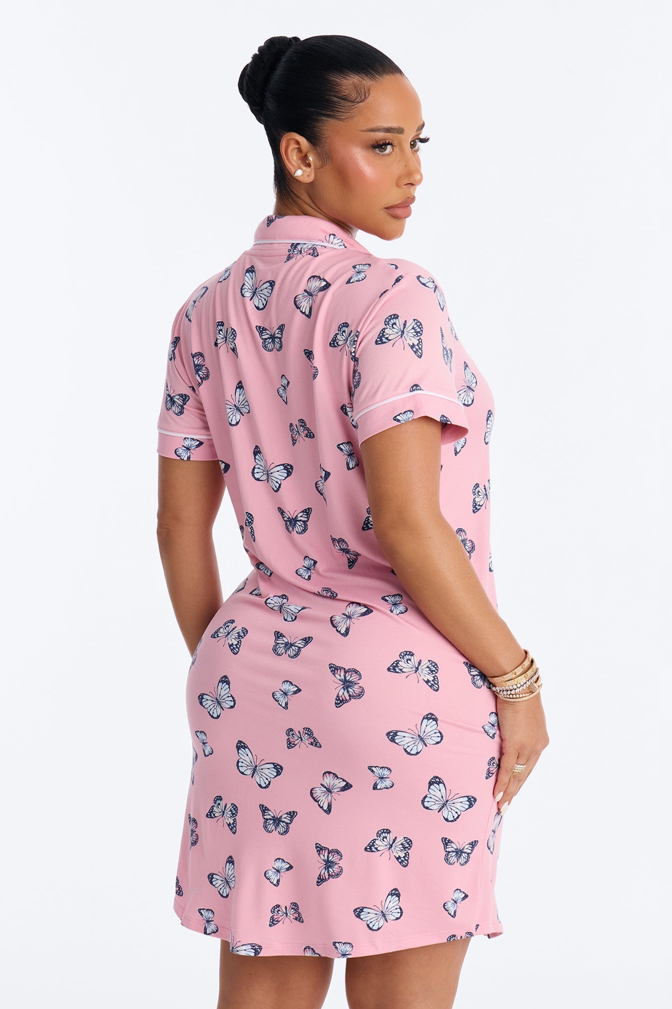 Domino Butterflies Sleep Shirt - Pink/combo