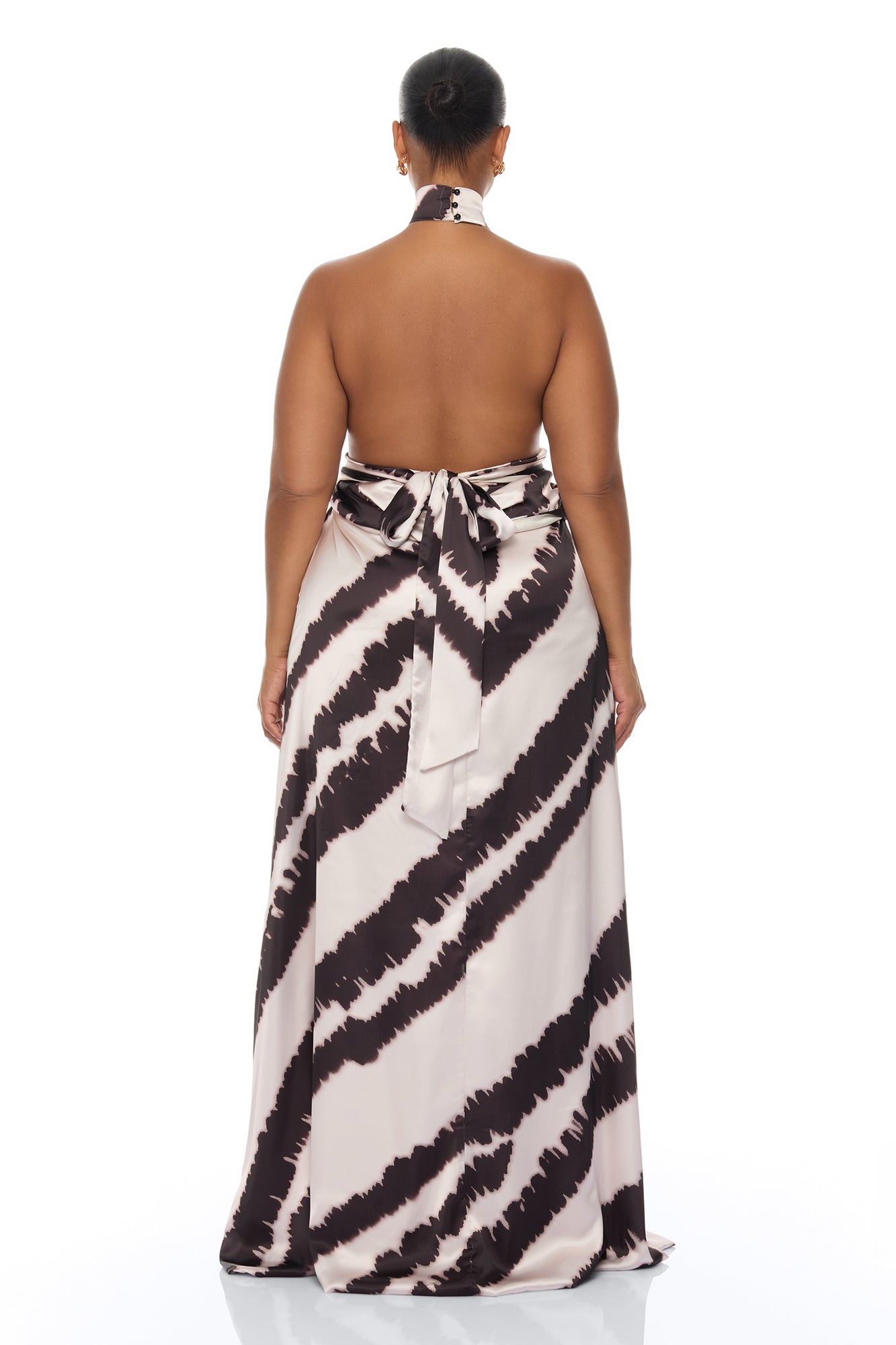 Radiant Energy Satin Maxi Dress - Black/combo NEWFASHIONEDGE