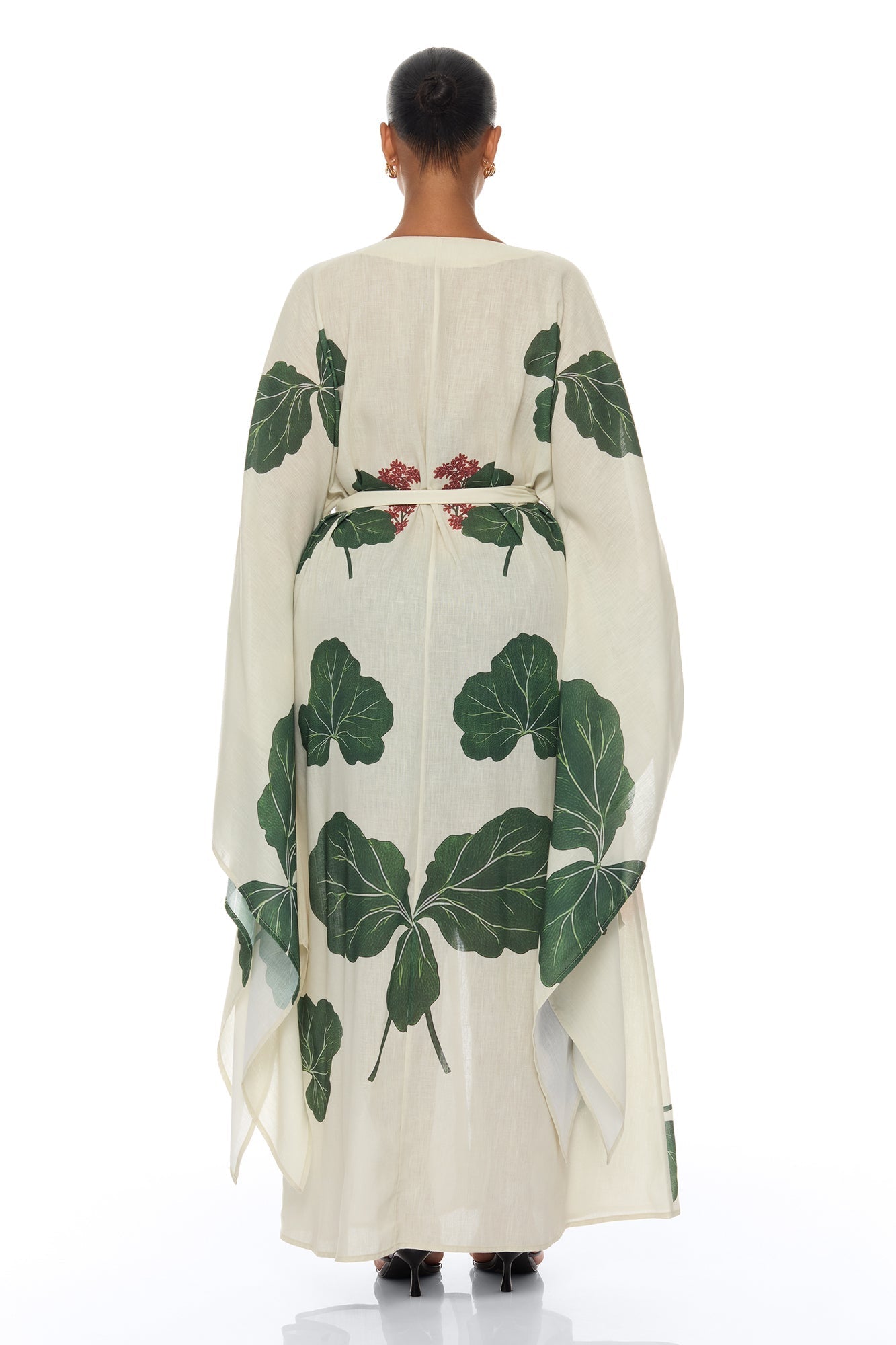 Tropic Getaway Linen Kimono - Ivory/combo NEWFASHIONEDGE