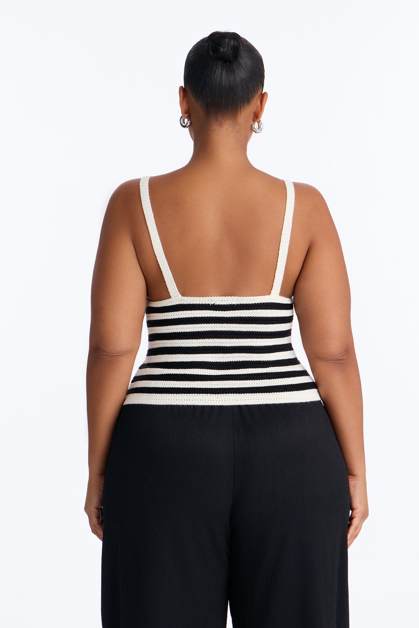 Lola Striped Crochet Top - Black/combo Fashion Nova