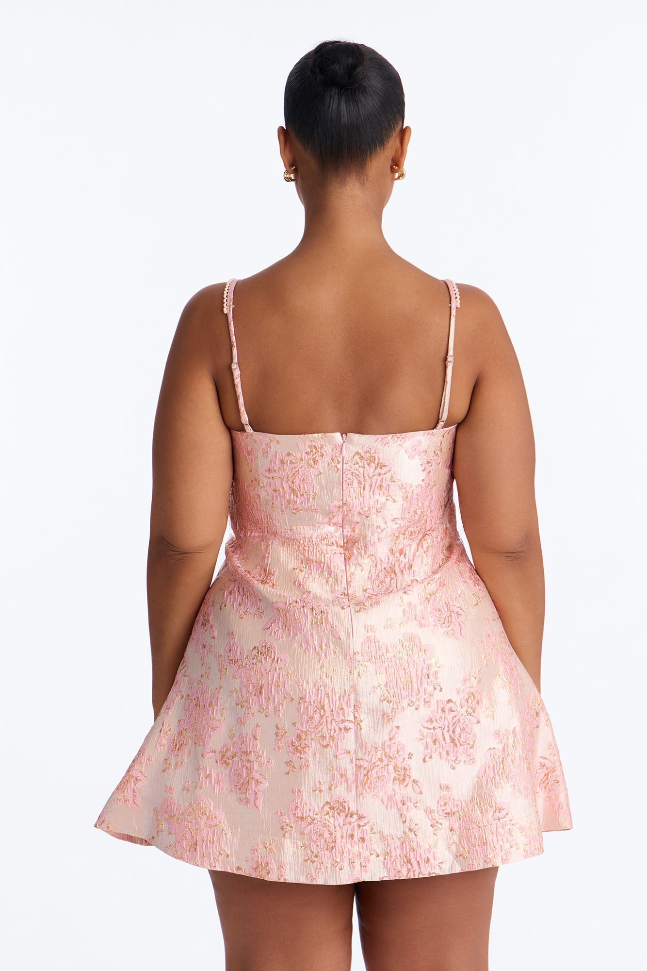 Sugar And Spice Jacquard Mini Dress - Pink
