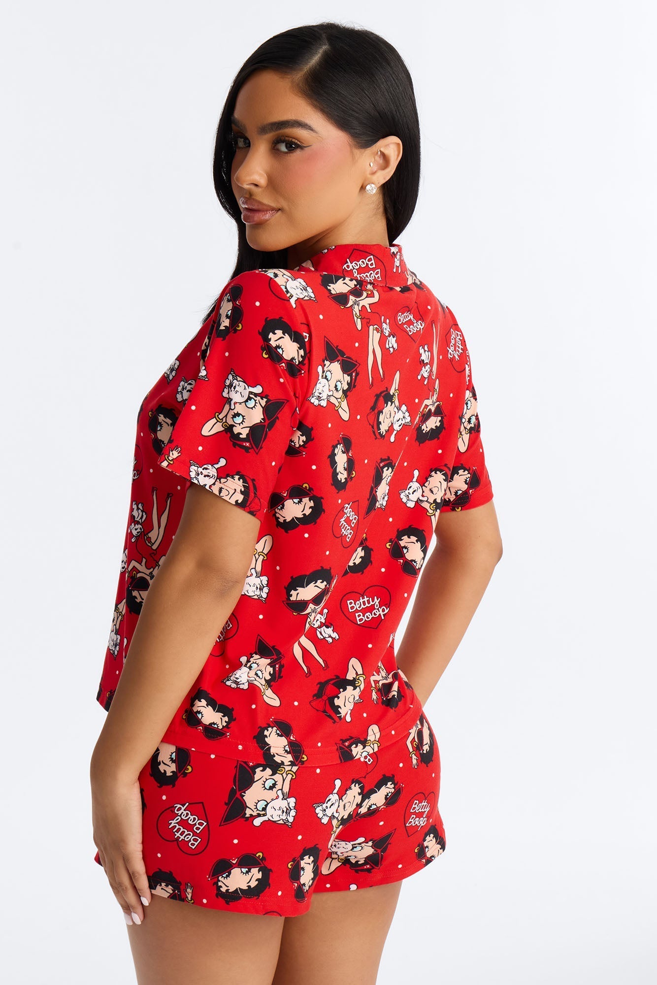 Betty Boop's Pup PJ Short Set - Red/combo