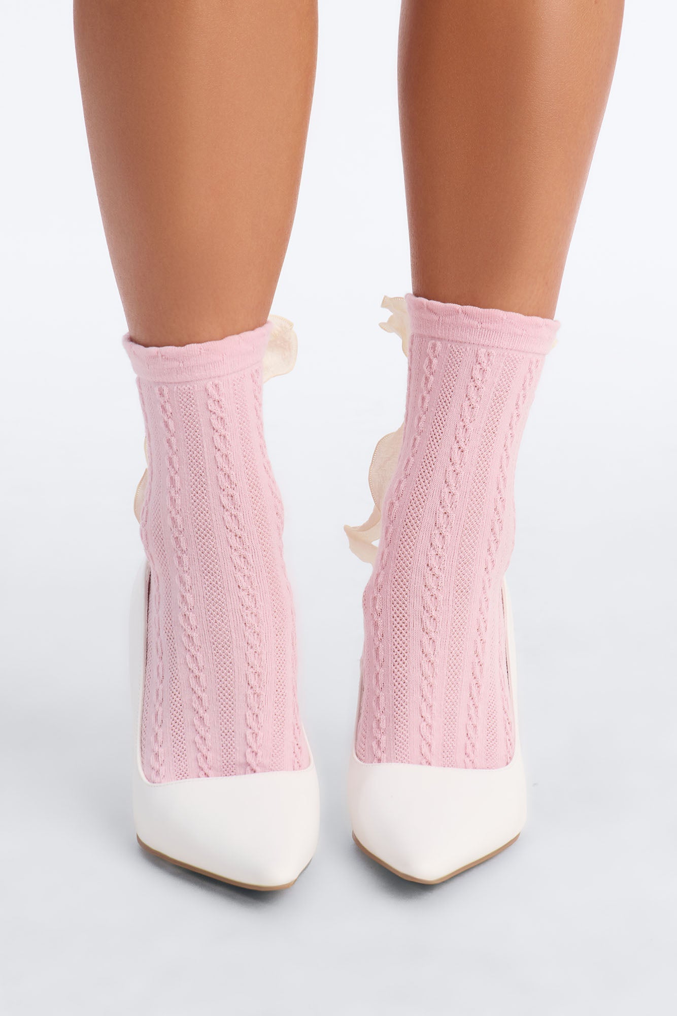 That Bow Cutie Crew Socks - Pink/combo