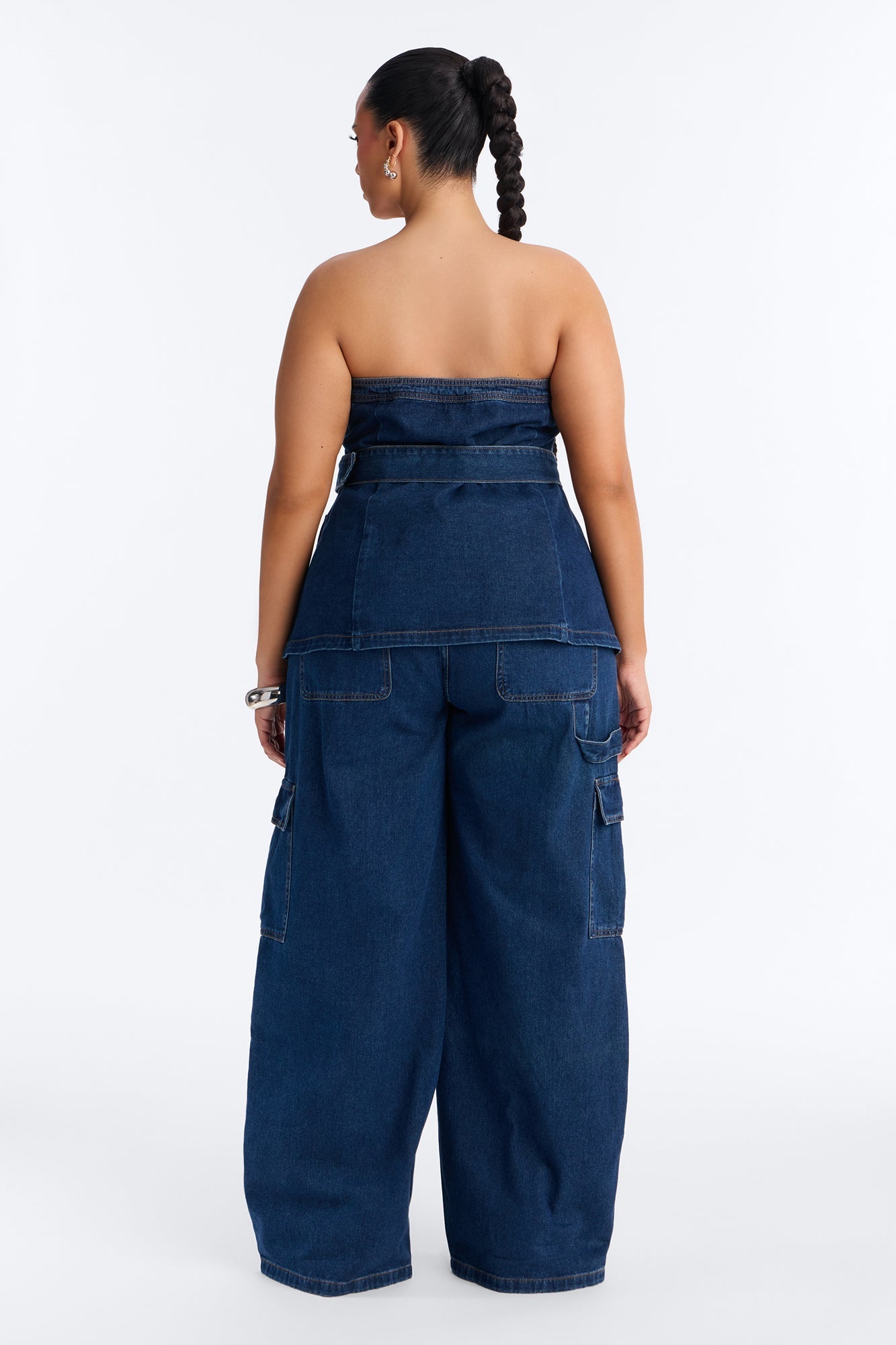 Kenny Denim Strapless Pant Set - Denim