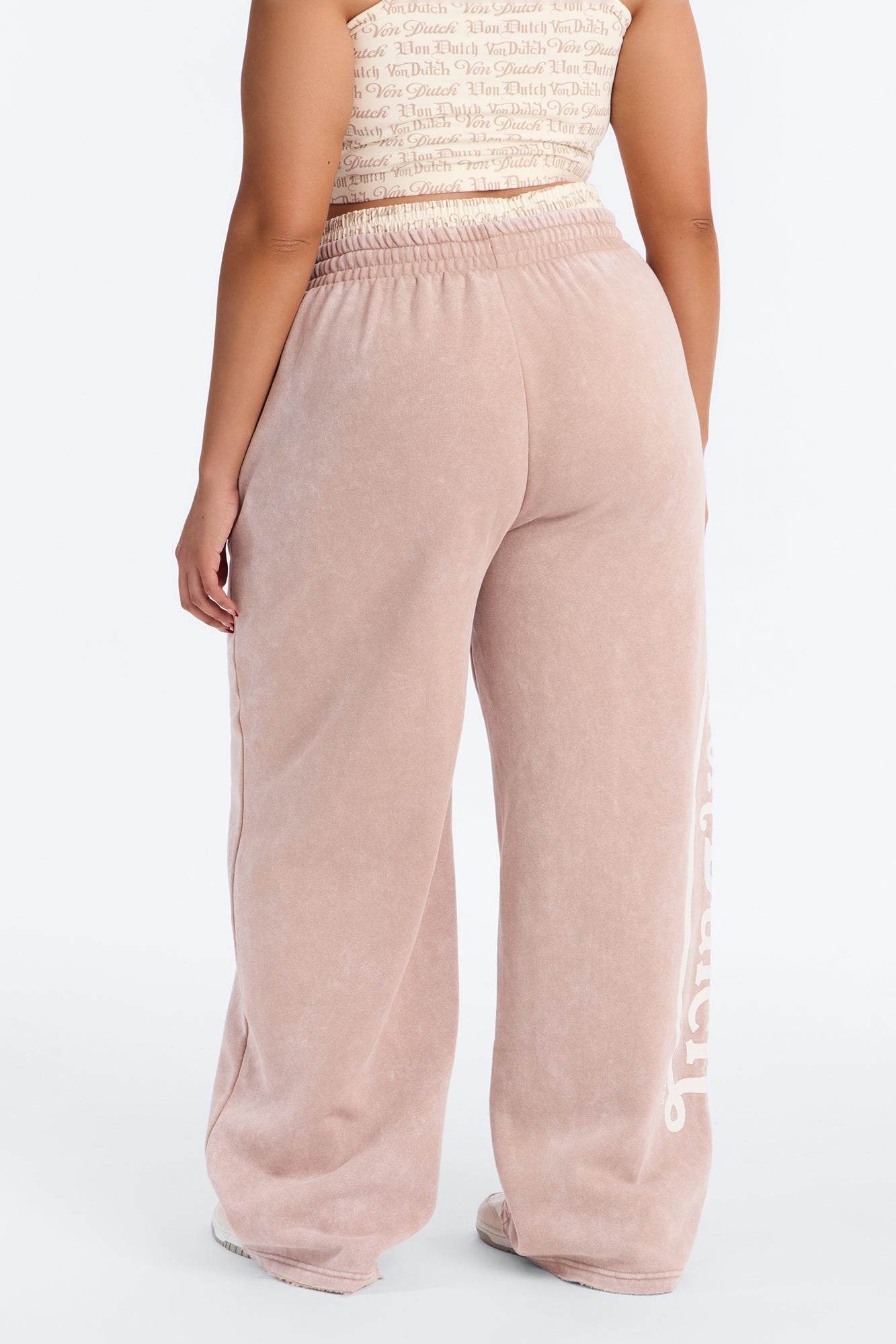 Von Dutch Wide Leg Washed Pant - Taupe NEWFASHIONEDGE