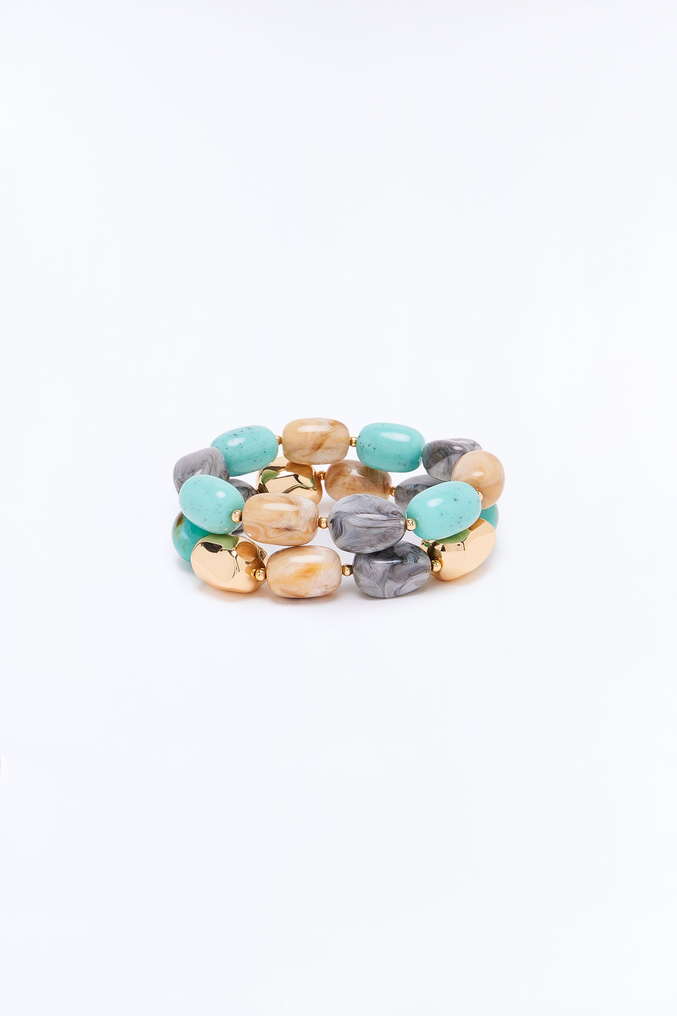 Unwind Tropics 2 Piece Bracelet Set - Gold/Blue