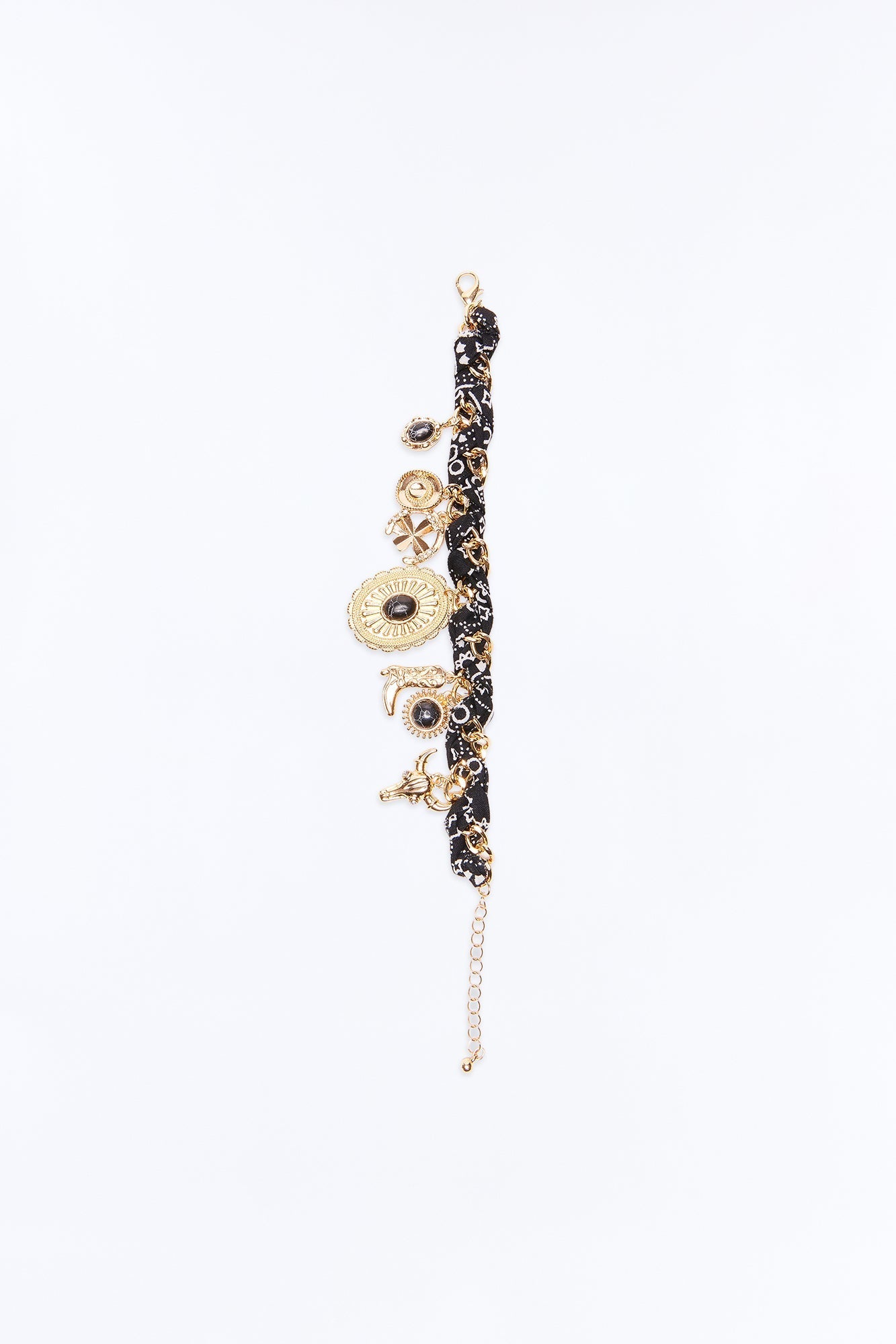 Cowgirl Spirit Charms Bracelet - Gold/Black