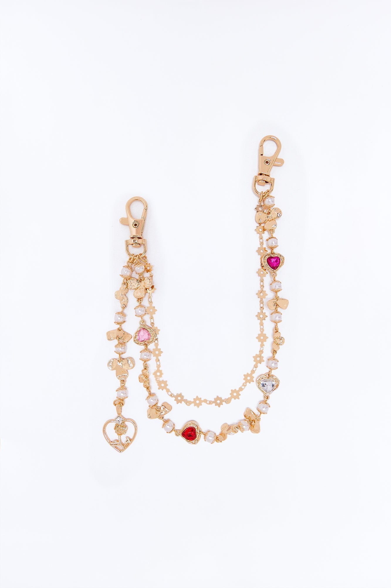 Hearts And Roses Pant Chain - Gold/Multi