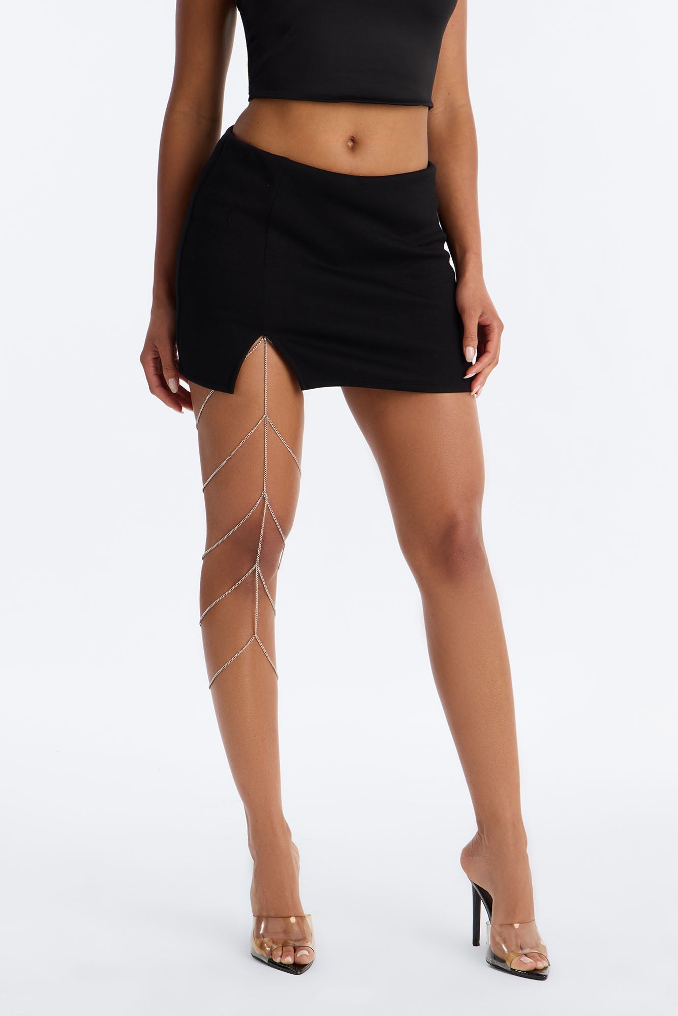 Night Wave Thigh Chain - Silver