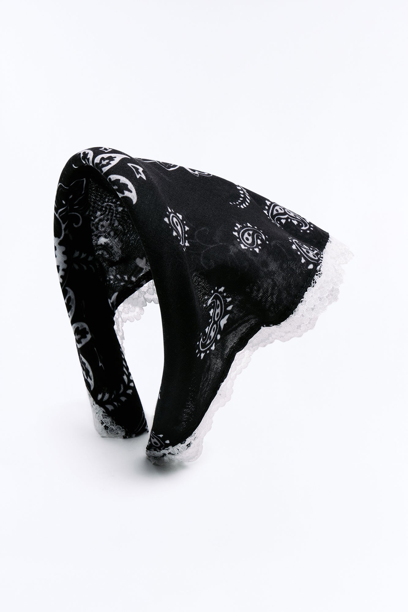 Milkshake Run Bandana Headband - Black/White