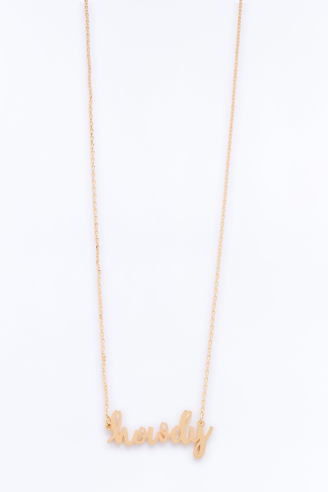 Howdy Pendant Necklace - Gold