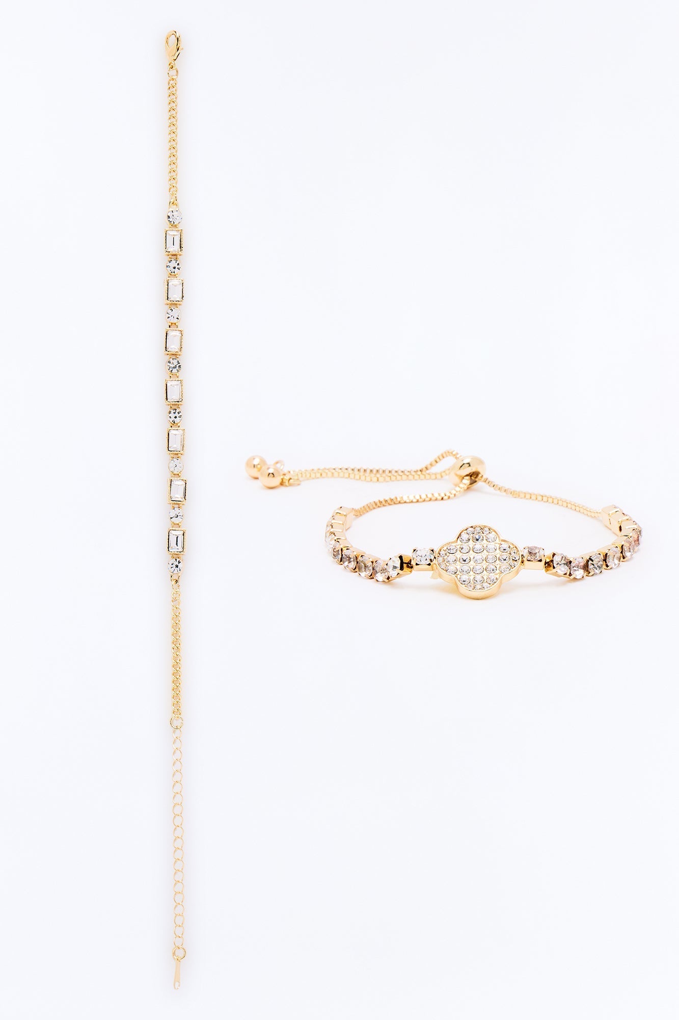 Riches In Life 2 Piece Anklet Set - Gold