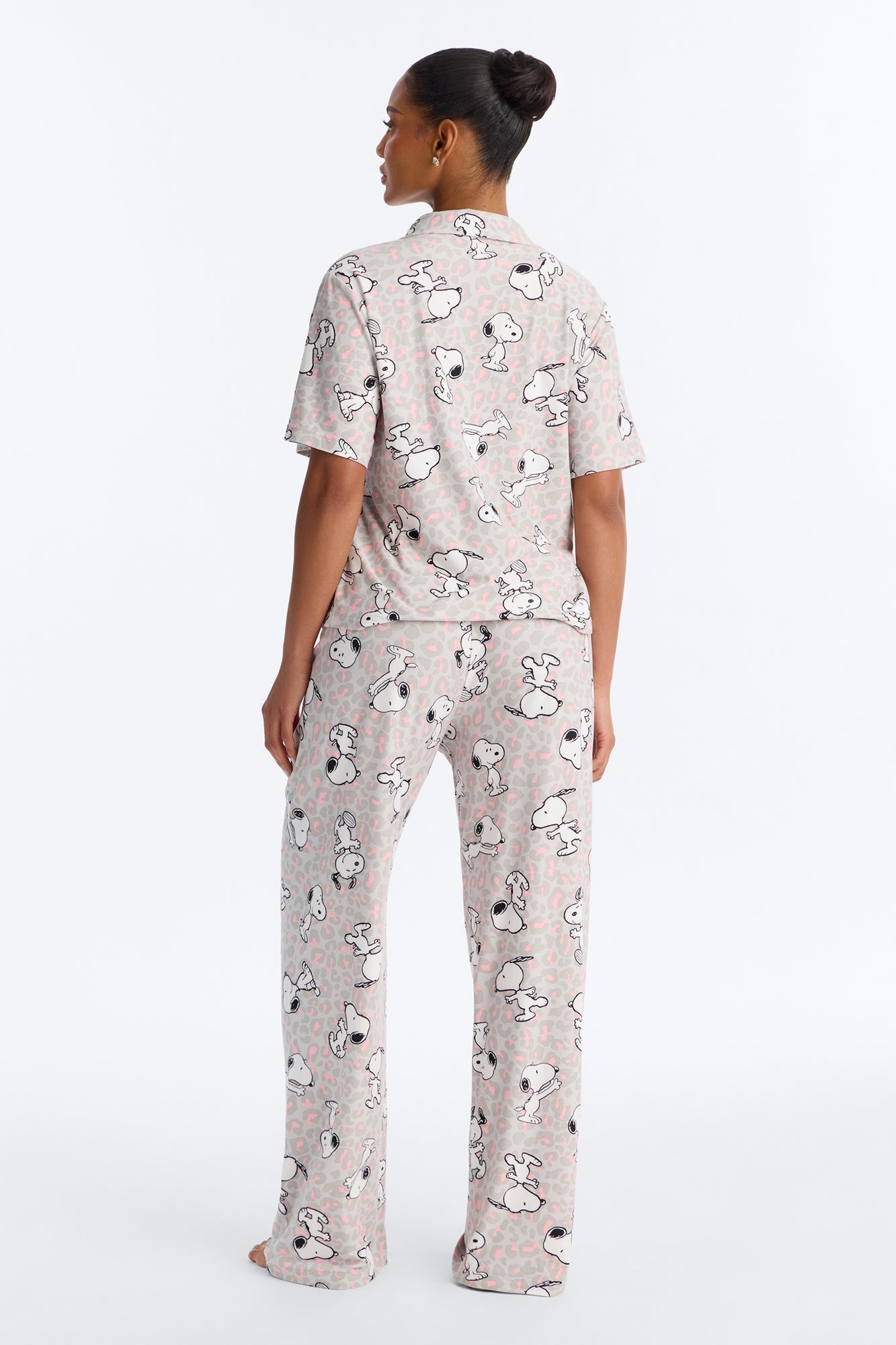 Snoopy Leopard PJ Pant Set - Grey/combo