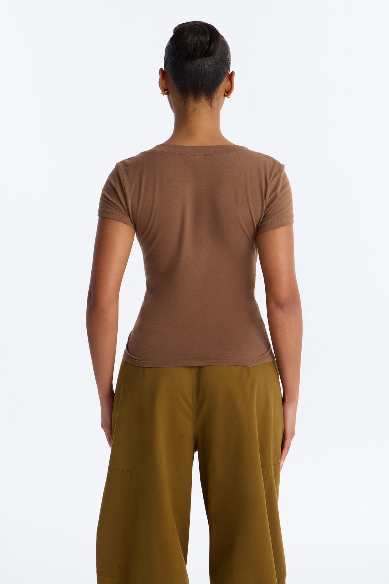 Ashley V-Neck Top - Mocha