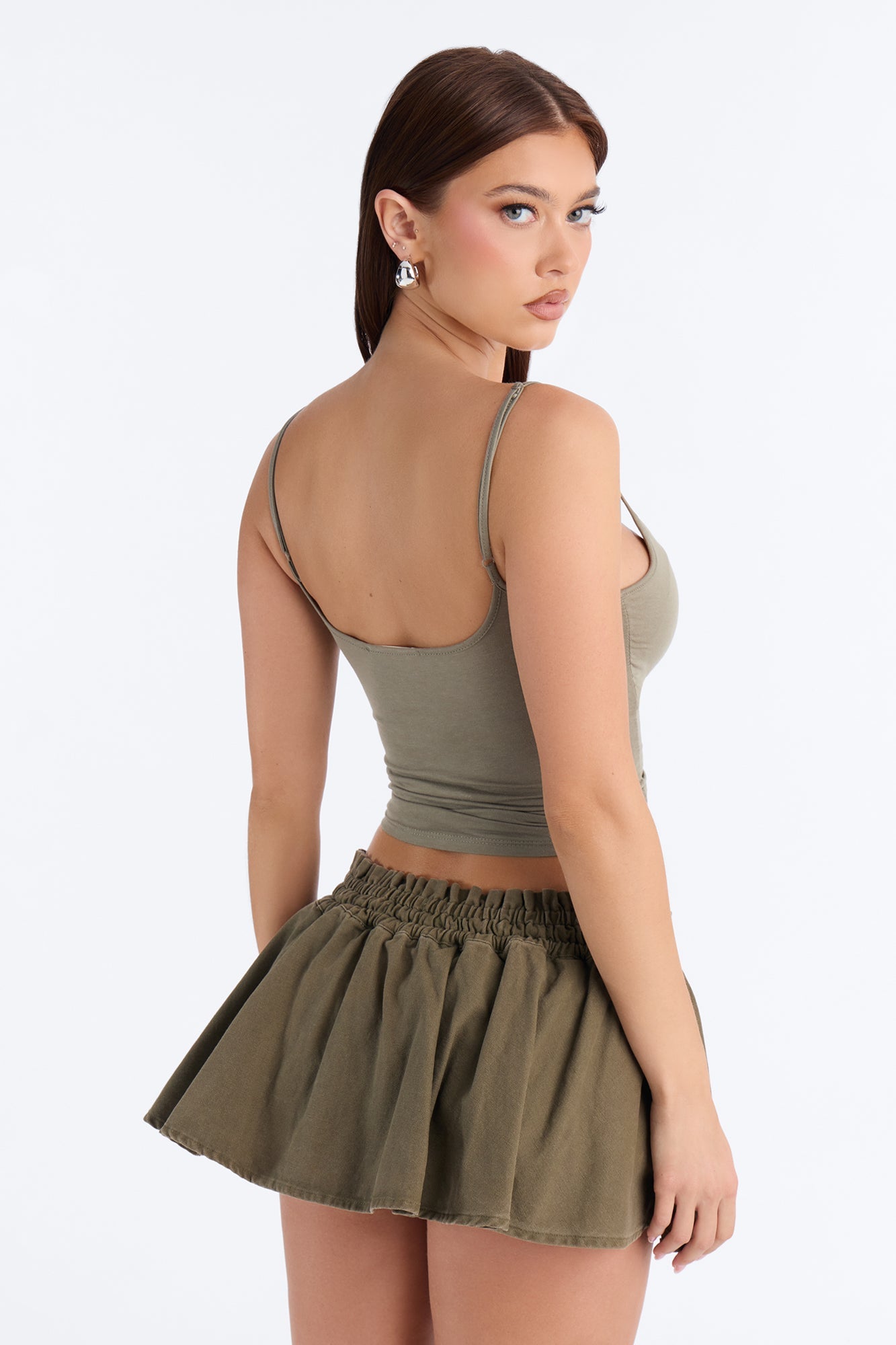 Beverly Built In Bra Cami Top - Olive