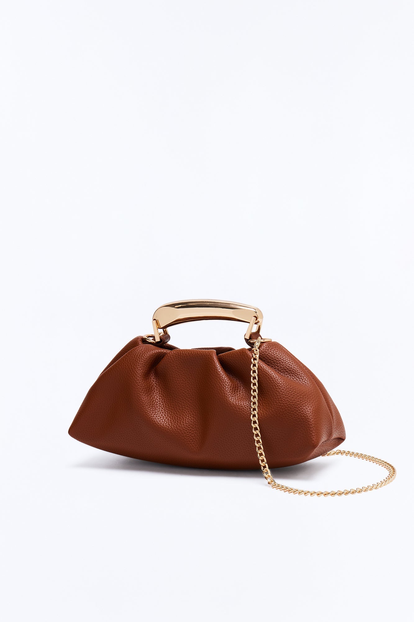 All Eyes On Faux Leather Satchel Bag - Brown