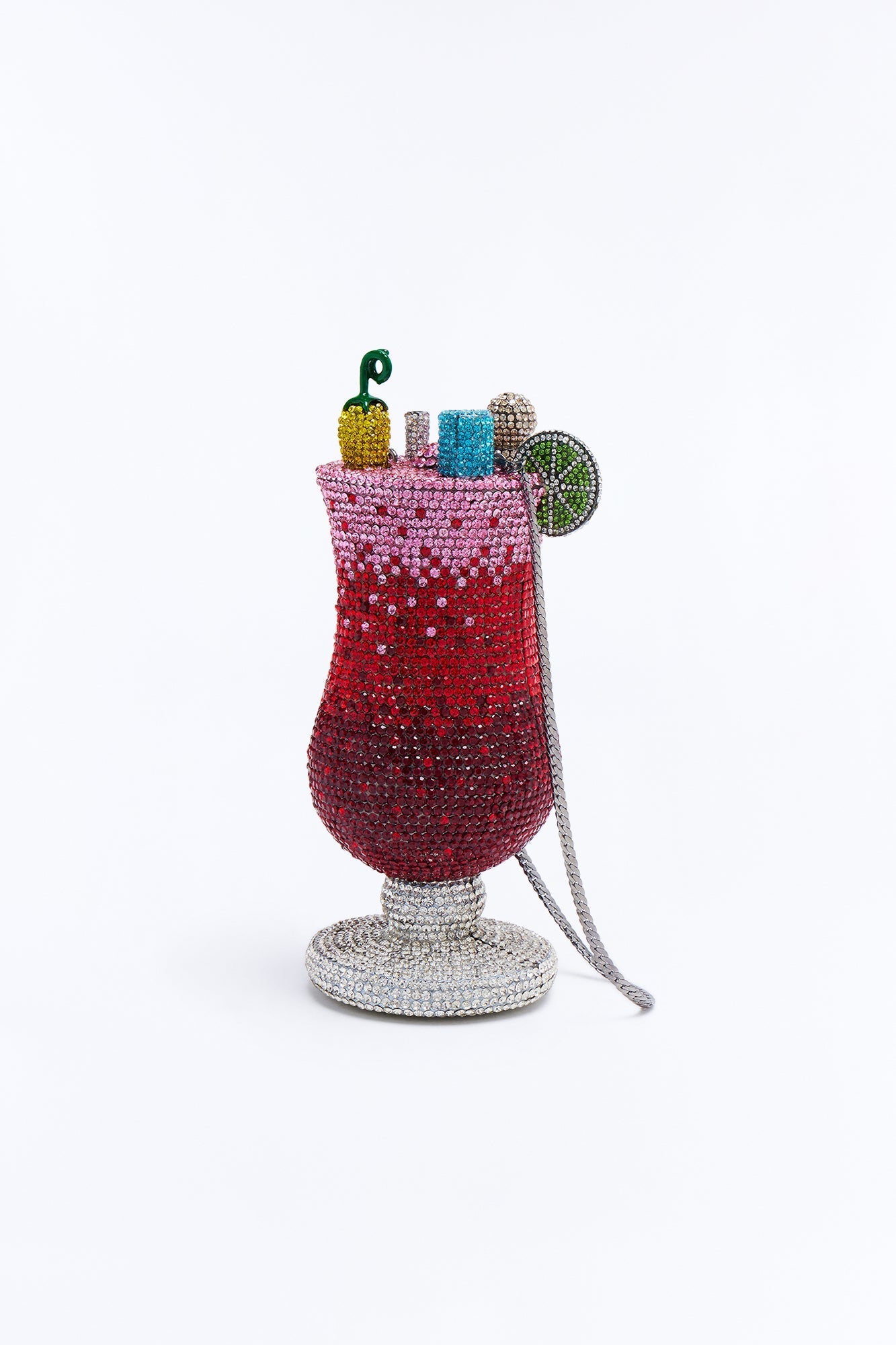Take A Sip Rhinestone Clutch - Multi Color