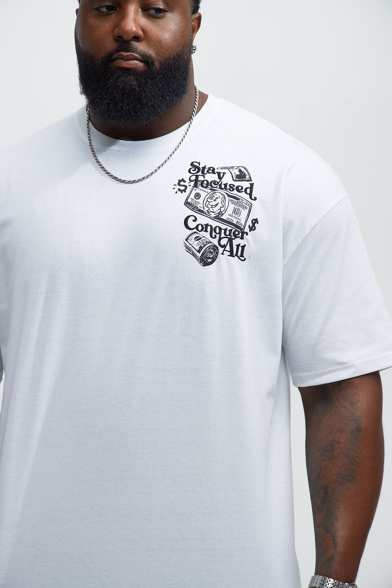 Small Circles Big Checks Short Sleeve Tee - White