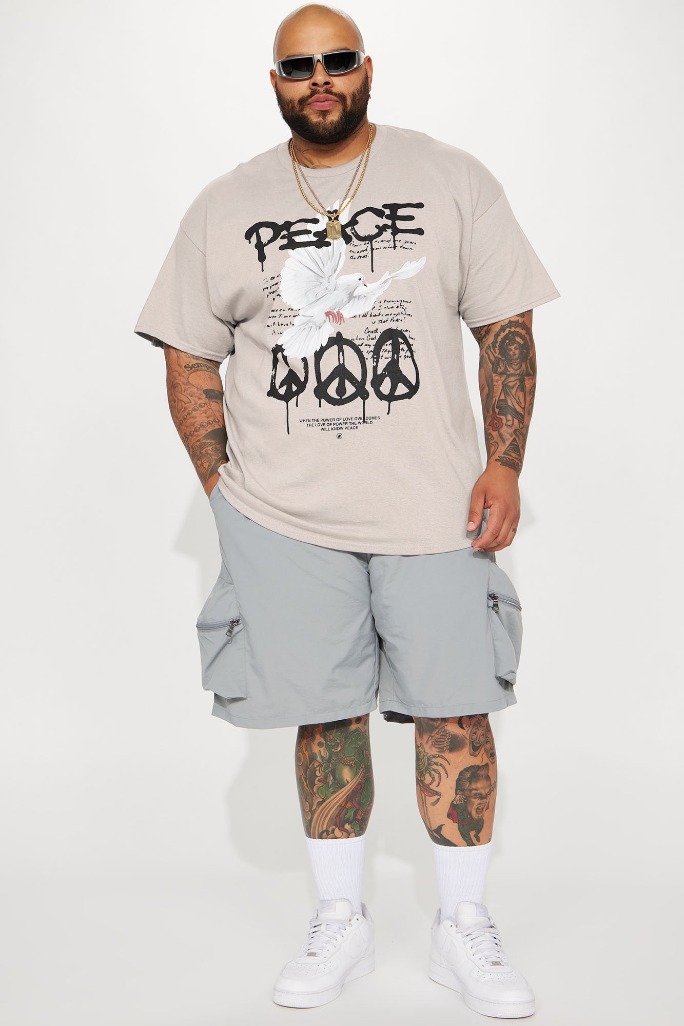 The Power Of Peace Short Sleeve Tee - Silver