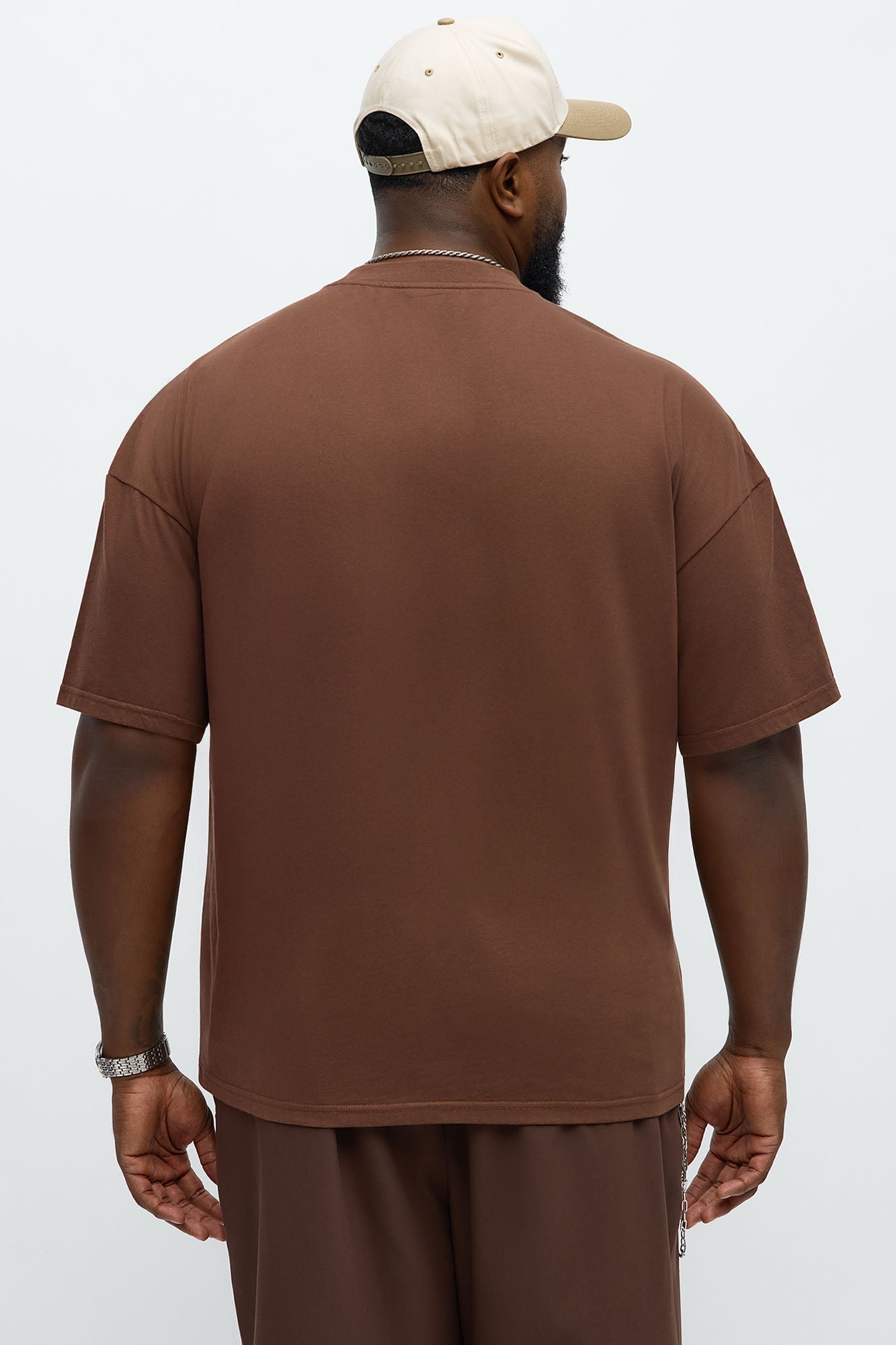 Oversized Mini Embroidery Heavy Weight Boxy tee - Dark Brown