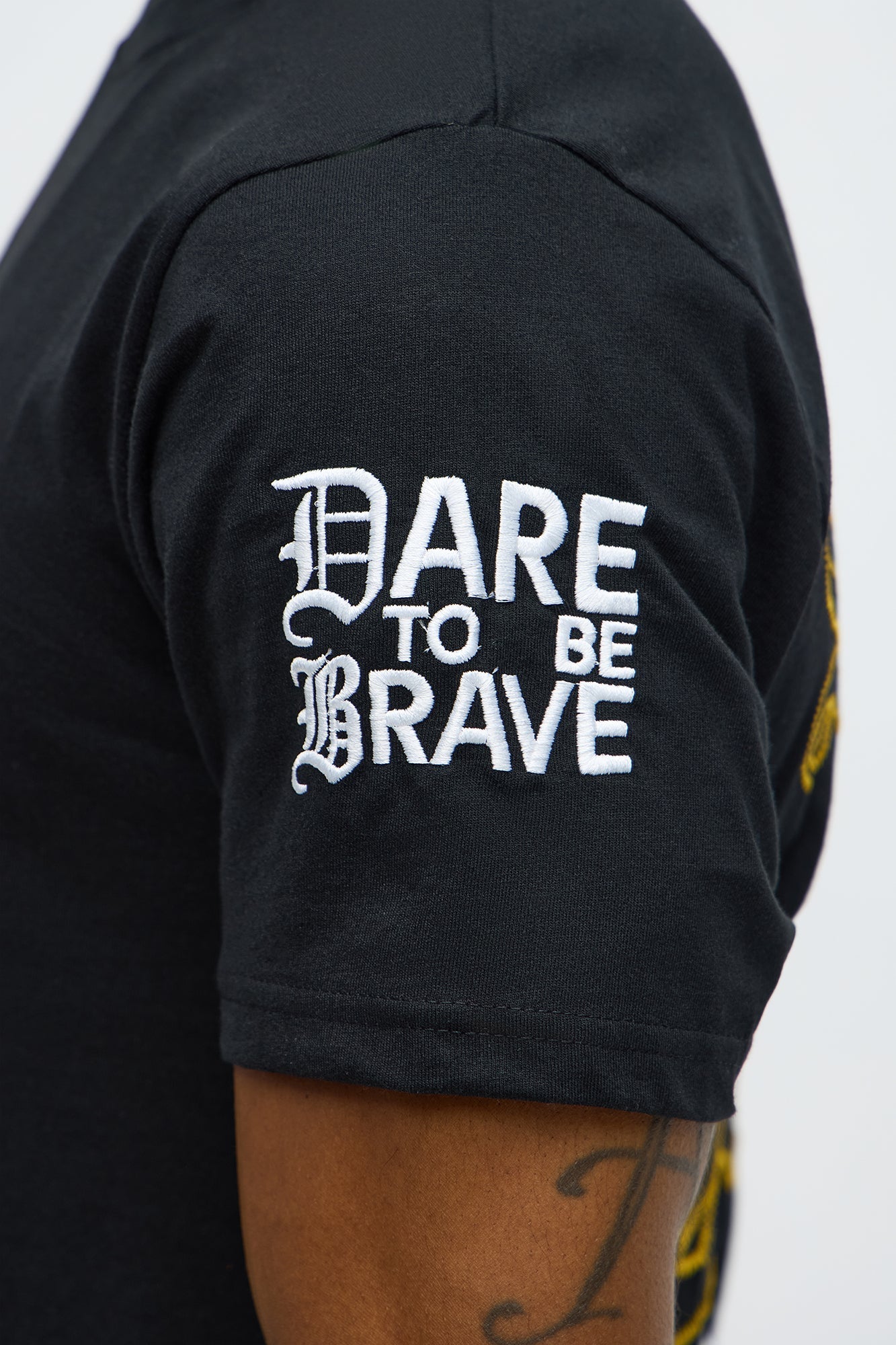 Strength Club Embroidery Short Sleeve Tee - Black