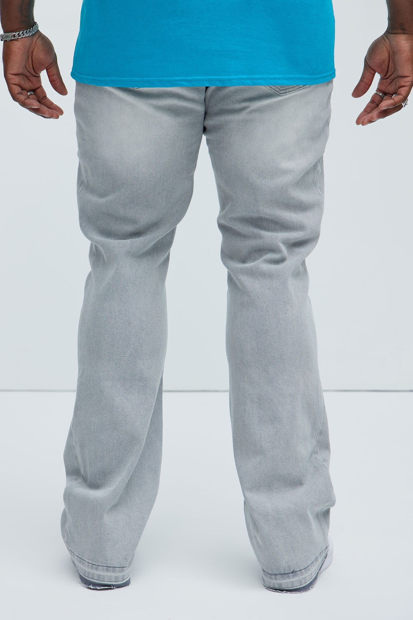 Cornell Stacked Skinny Flare Jeans - Slate Grey