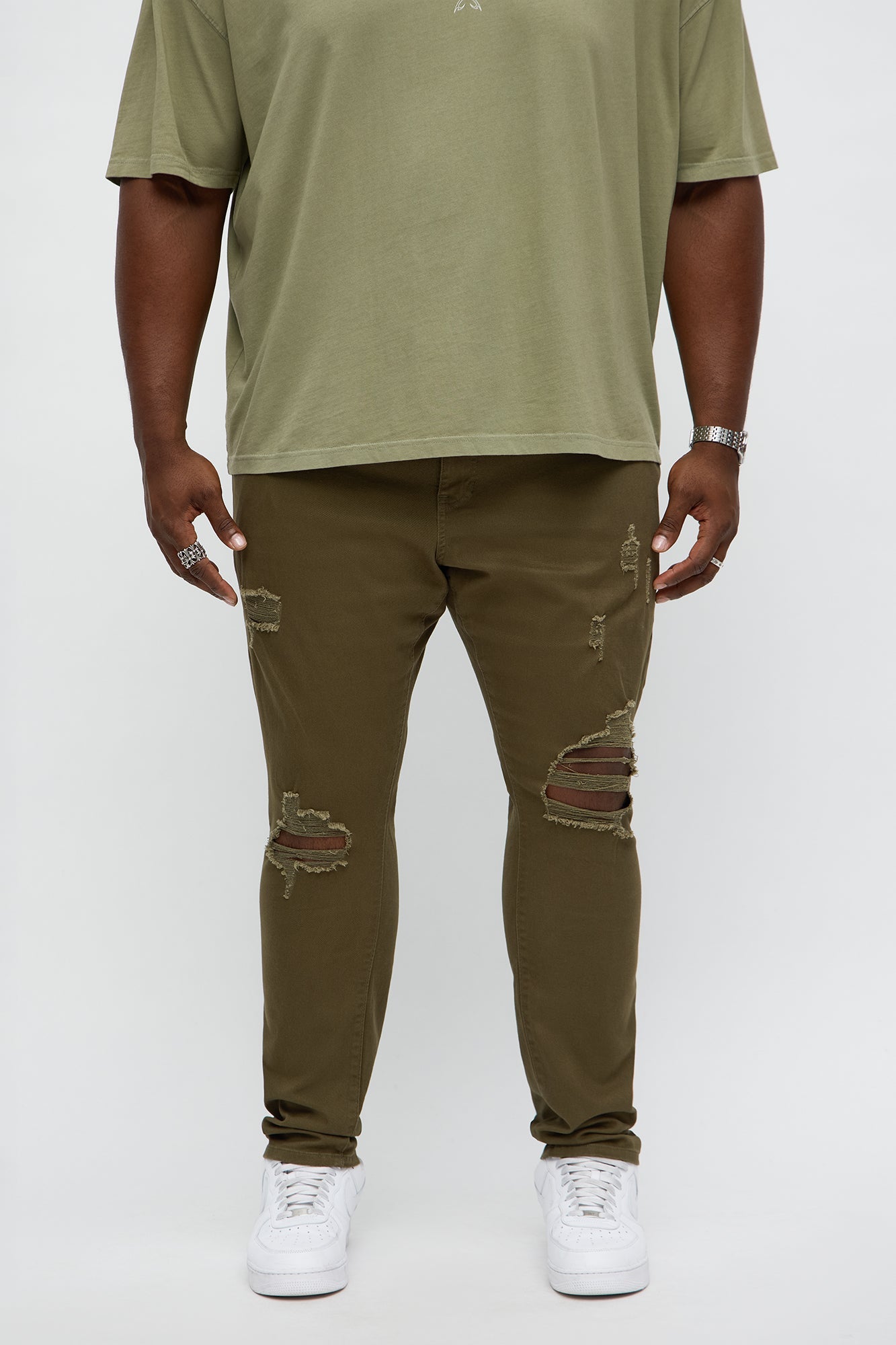 Skinny Ain't Coming Home Pants - Olive
