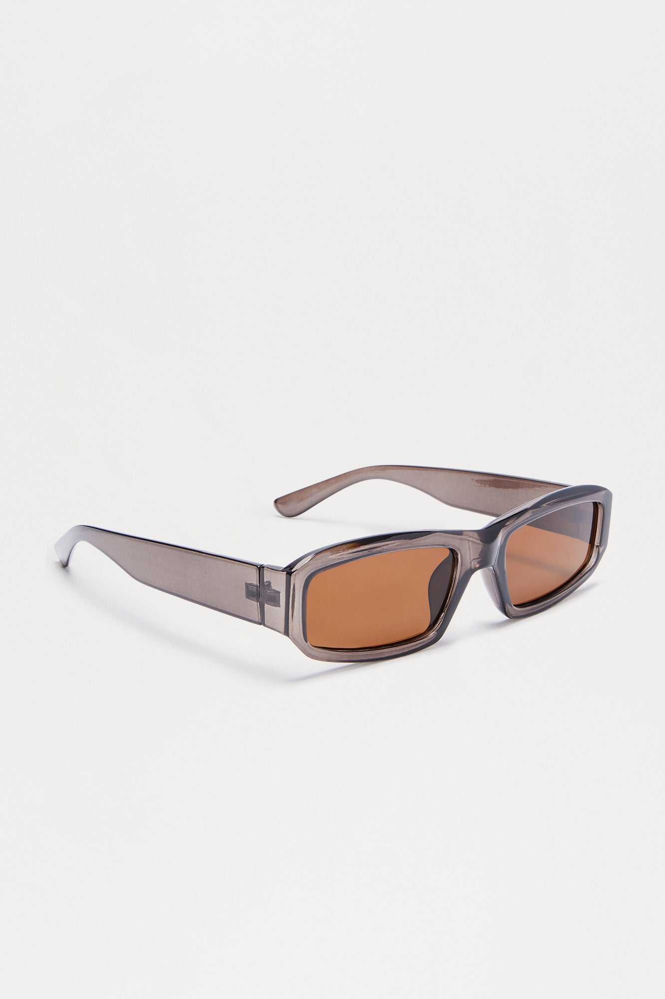 Tinted Round Frame Color Lens Sunglasses - Grey