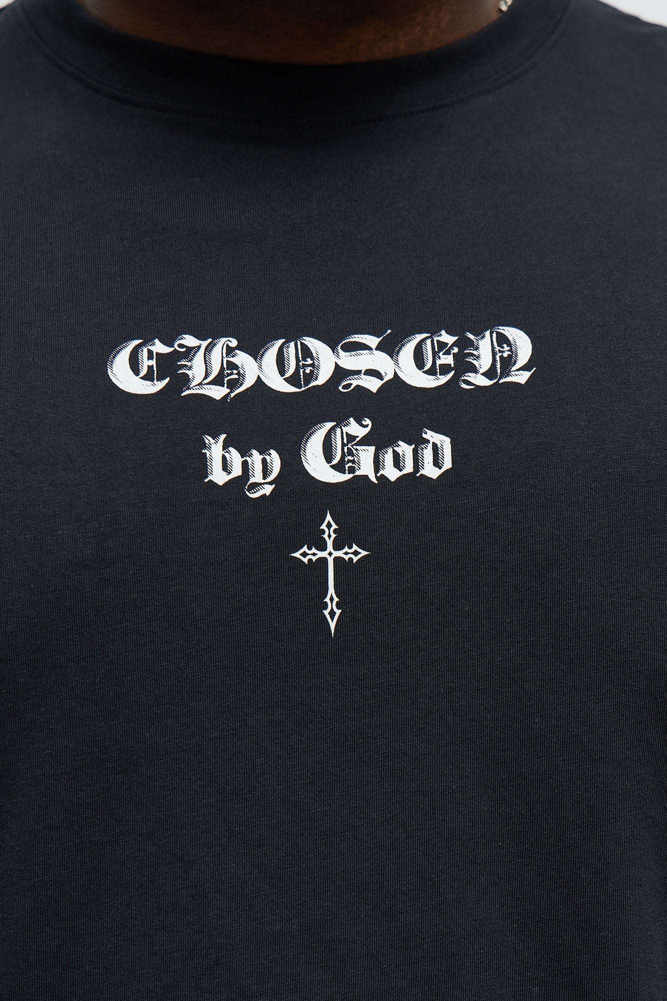 Saved Chosen By God Oversized Short Sleeve Tee - Black