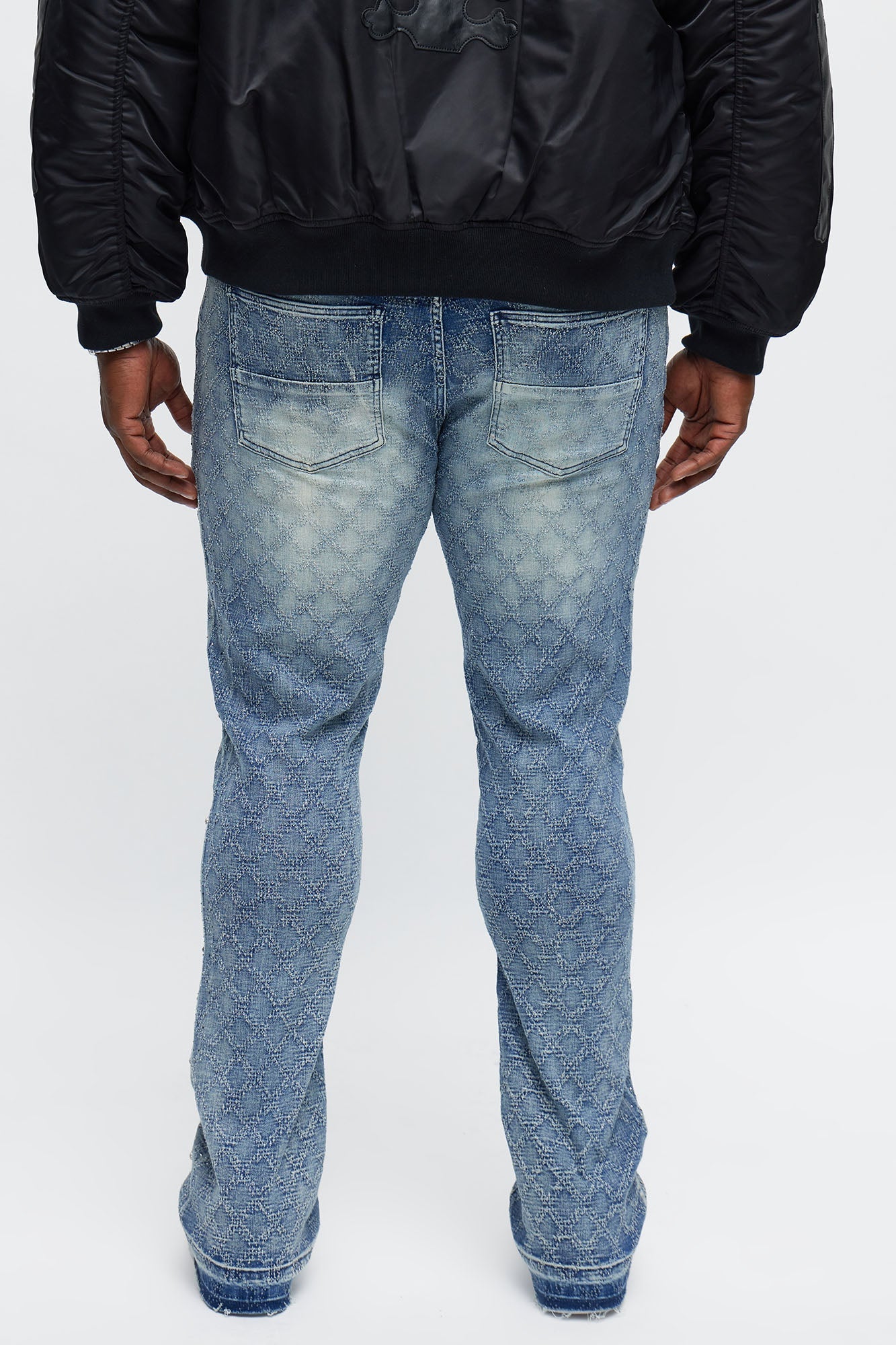Stacked Slim Flare We WIldin In Bling Jean - Light Wash