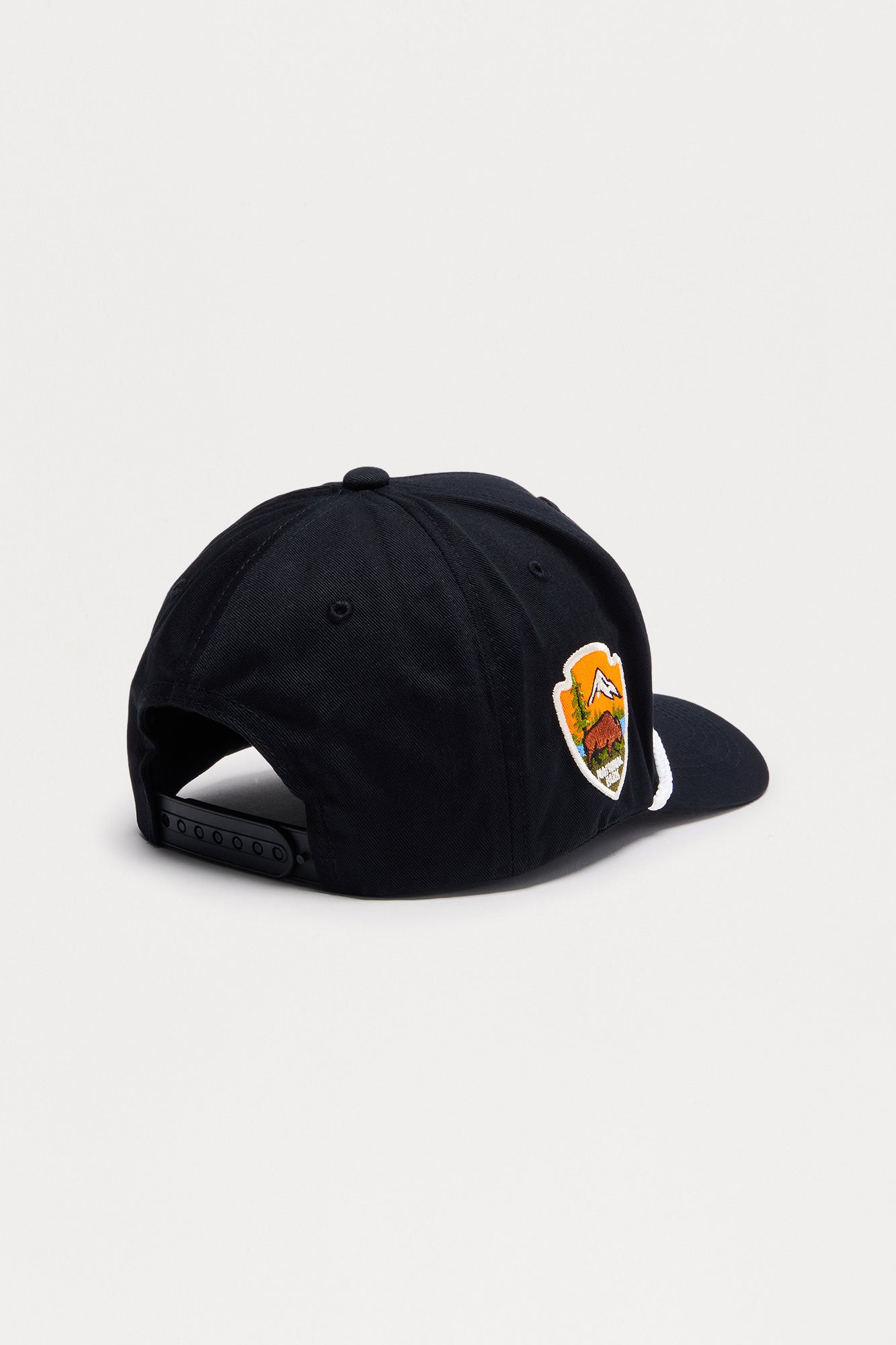 Camp Badge Structured Snapback Hat - Black