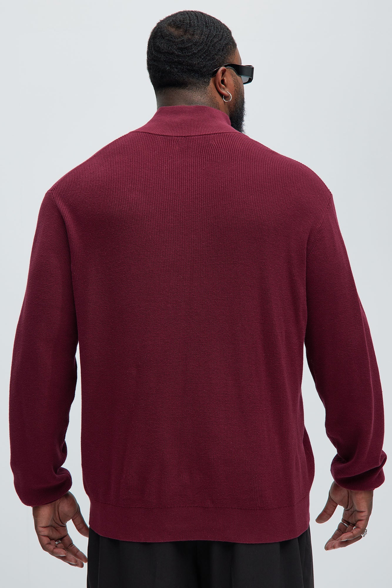 Shawn Quarter Zip Sweater - Red