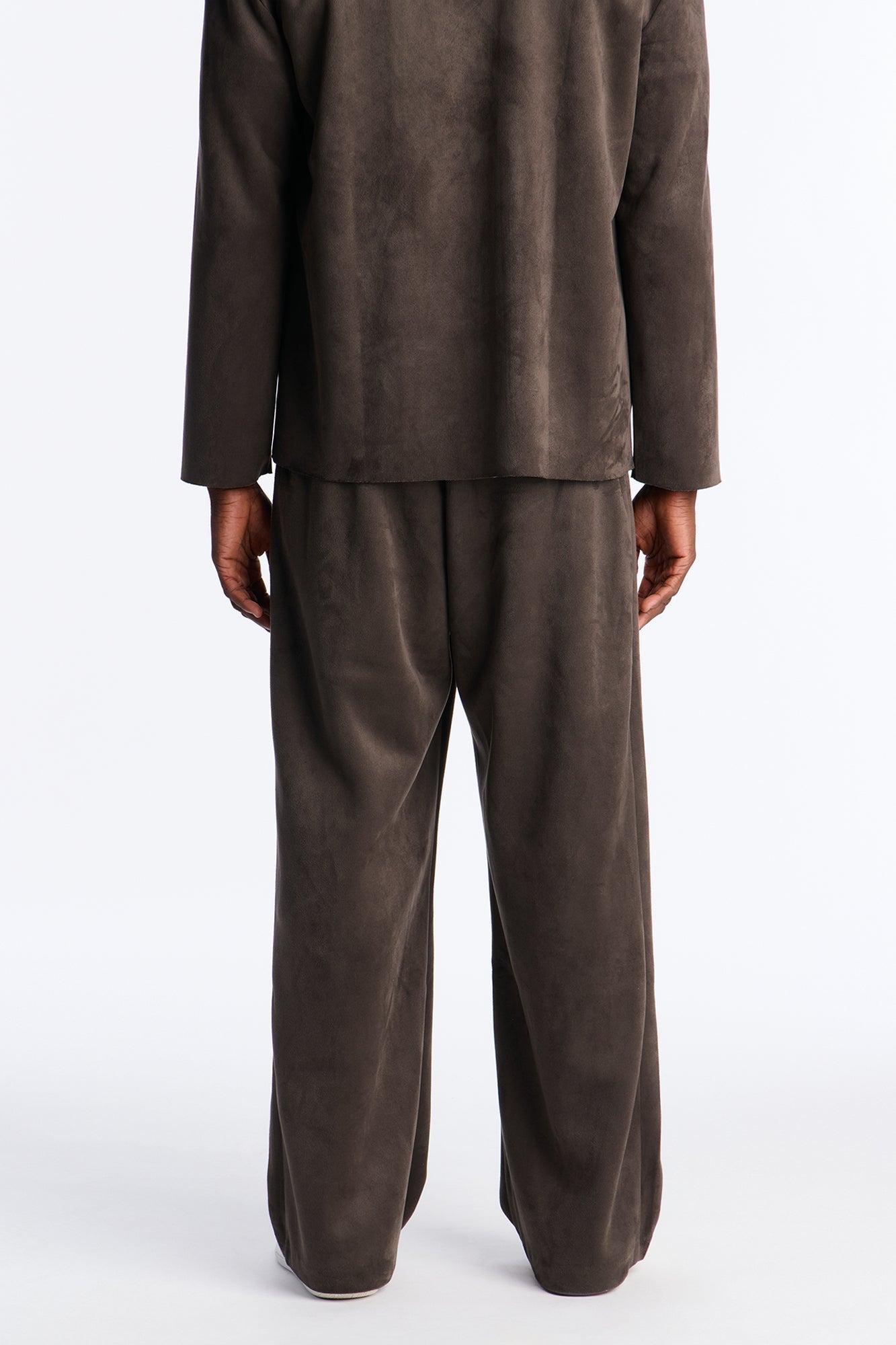 Baggy Noven Edge Suede Guekha Trouser - Grey
