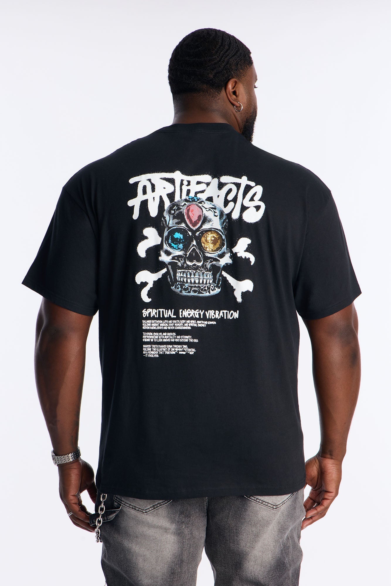 Spiritual Energy Vibes Short Sleeve Tee - Black
