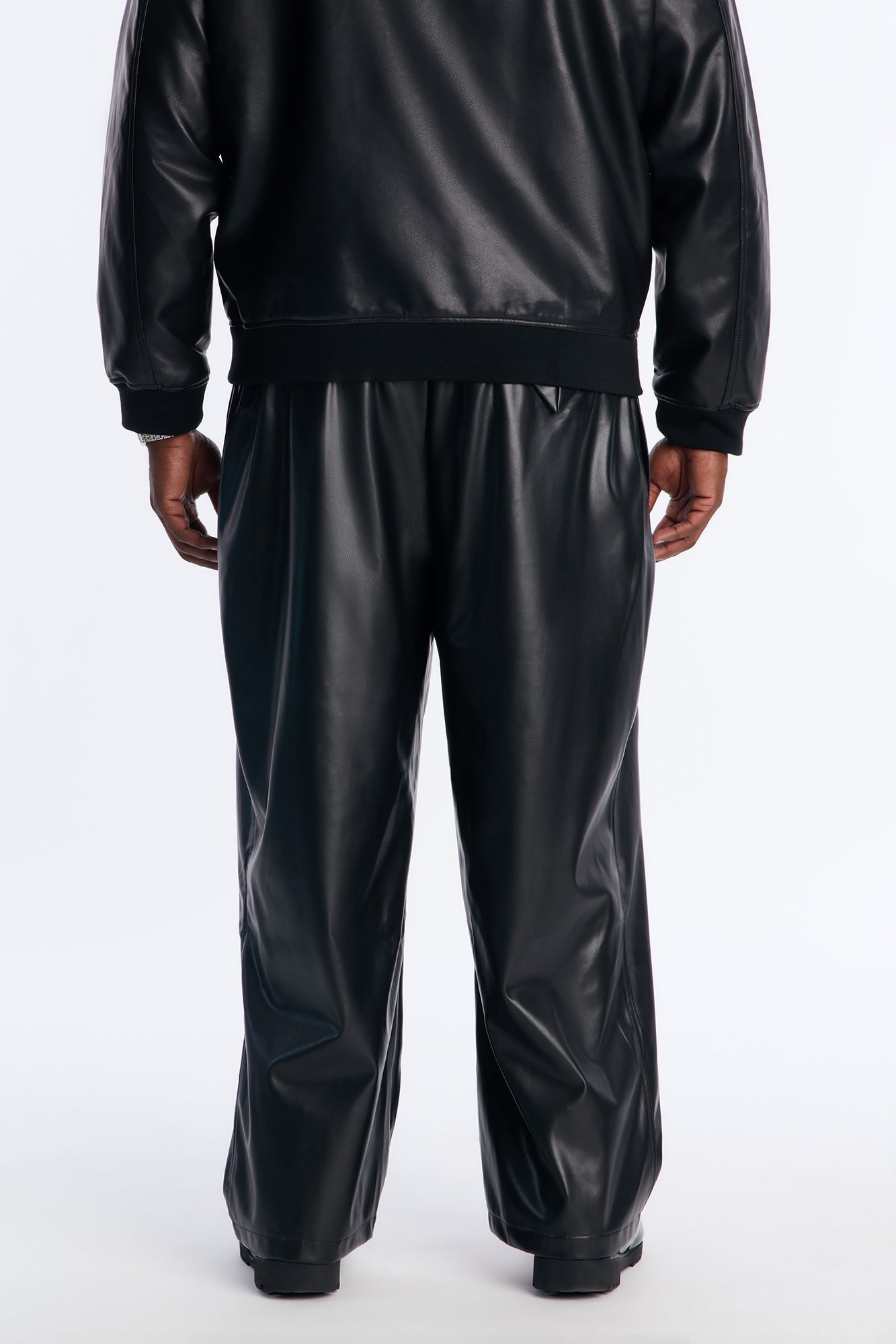 Wide Leg Faux Leather Apollo Pant - Black
